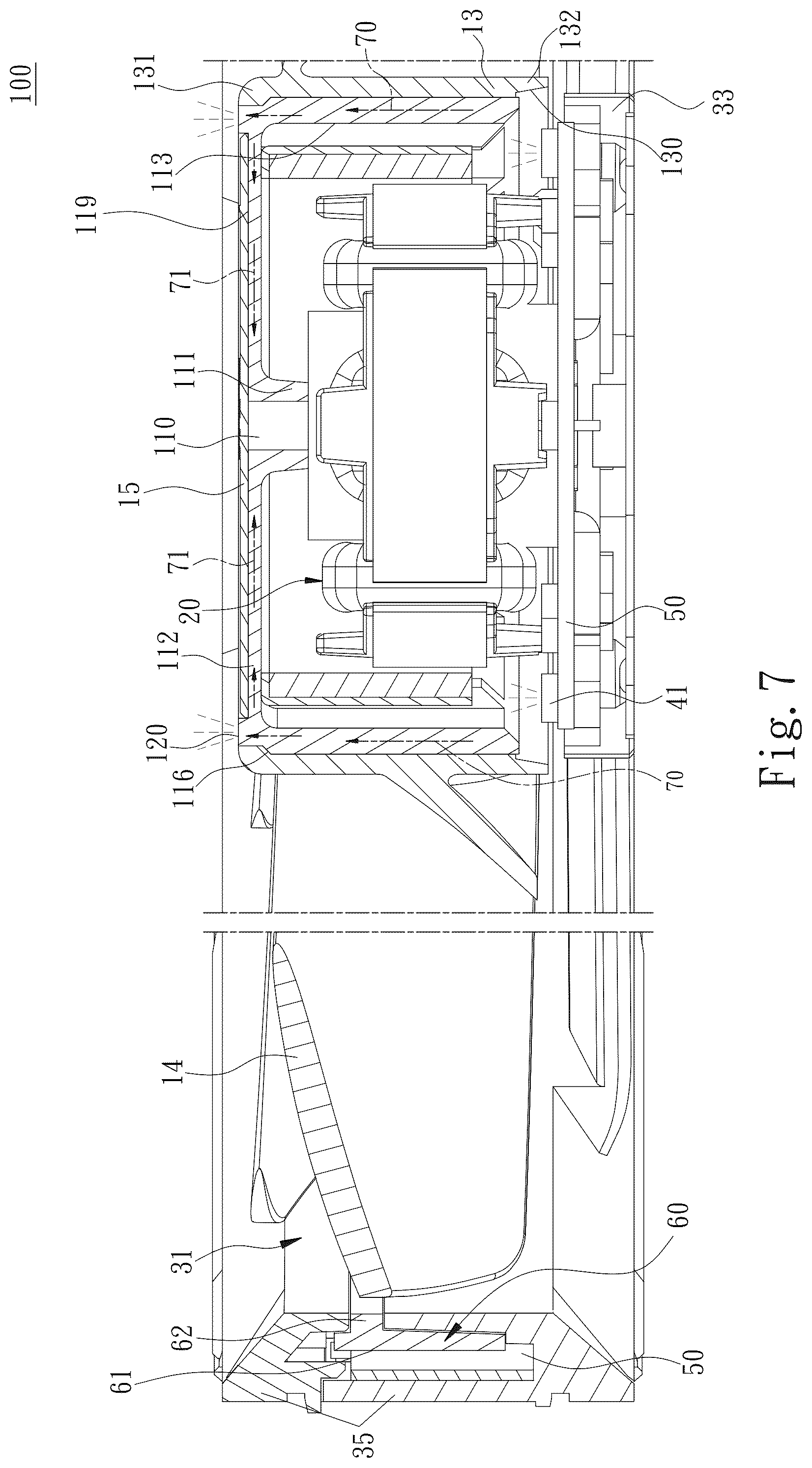 Patent US12497973 Figure 7 – Partially luminous fan blade and fan containing same