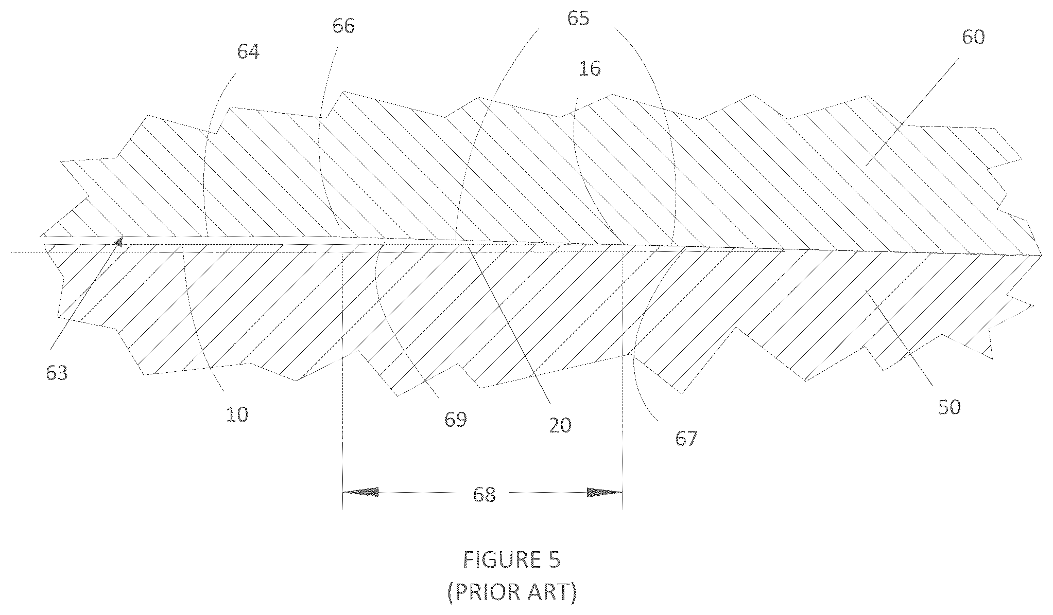 Patent US12497992 Figure 3 – Shortened fastener with locally controlled thread height