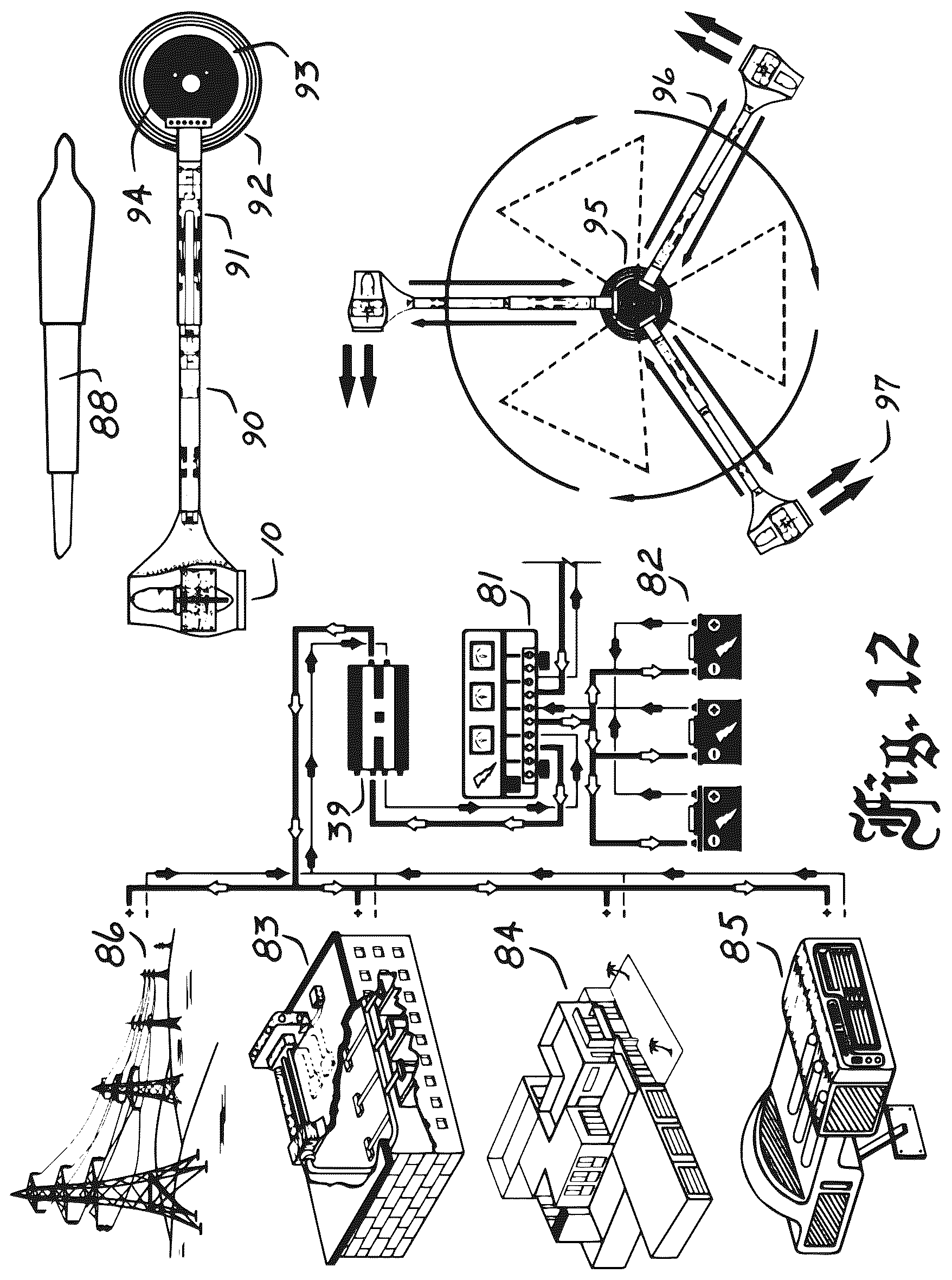 Patent US12504001 Figure 9 – Solar wind turbine with lever assist via compounding mechanical advantage