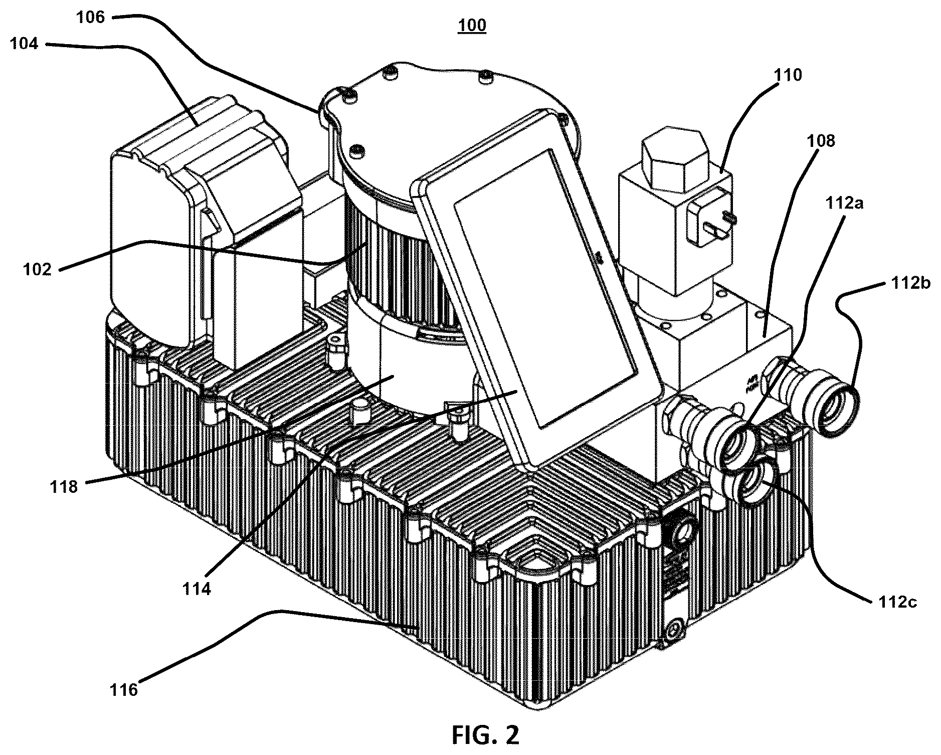 Patent US12504010 Figure 2 – Heat exchanger for hydraulic post-tensioning jack system