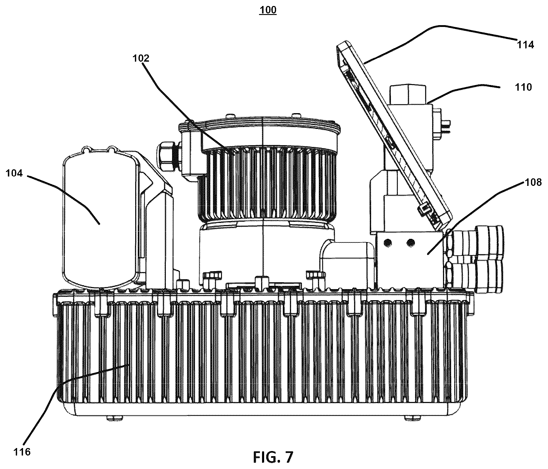 Patent US12504010 Figure 7 – Heat exchanger for hydraulic post-tensioning jack system