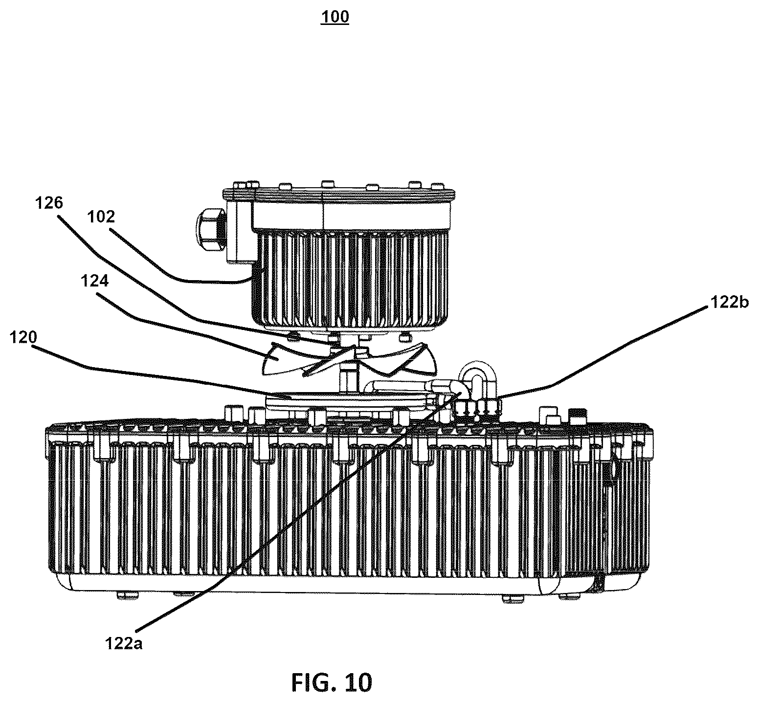 Patent US12504010 Figure 10 – Heat exchanger for hydraulic post-tensioning jack system