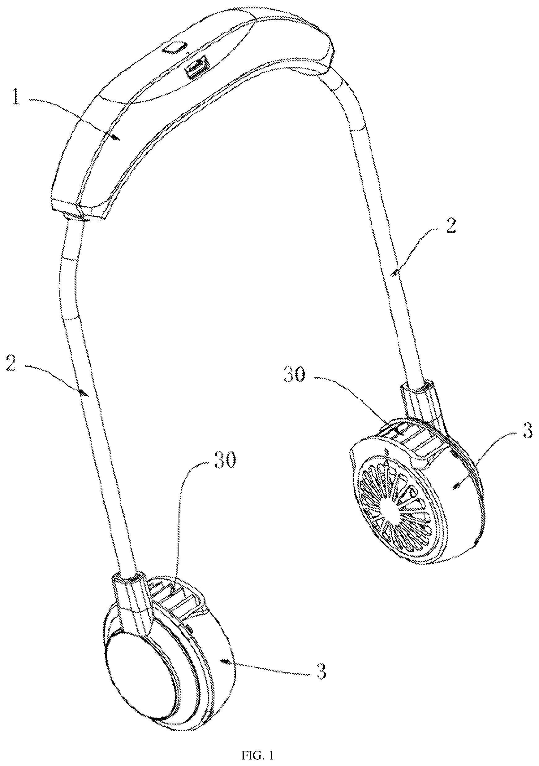 Patent US12504023 Figure 1 – Neck fan