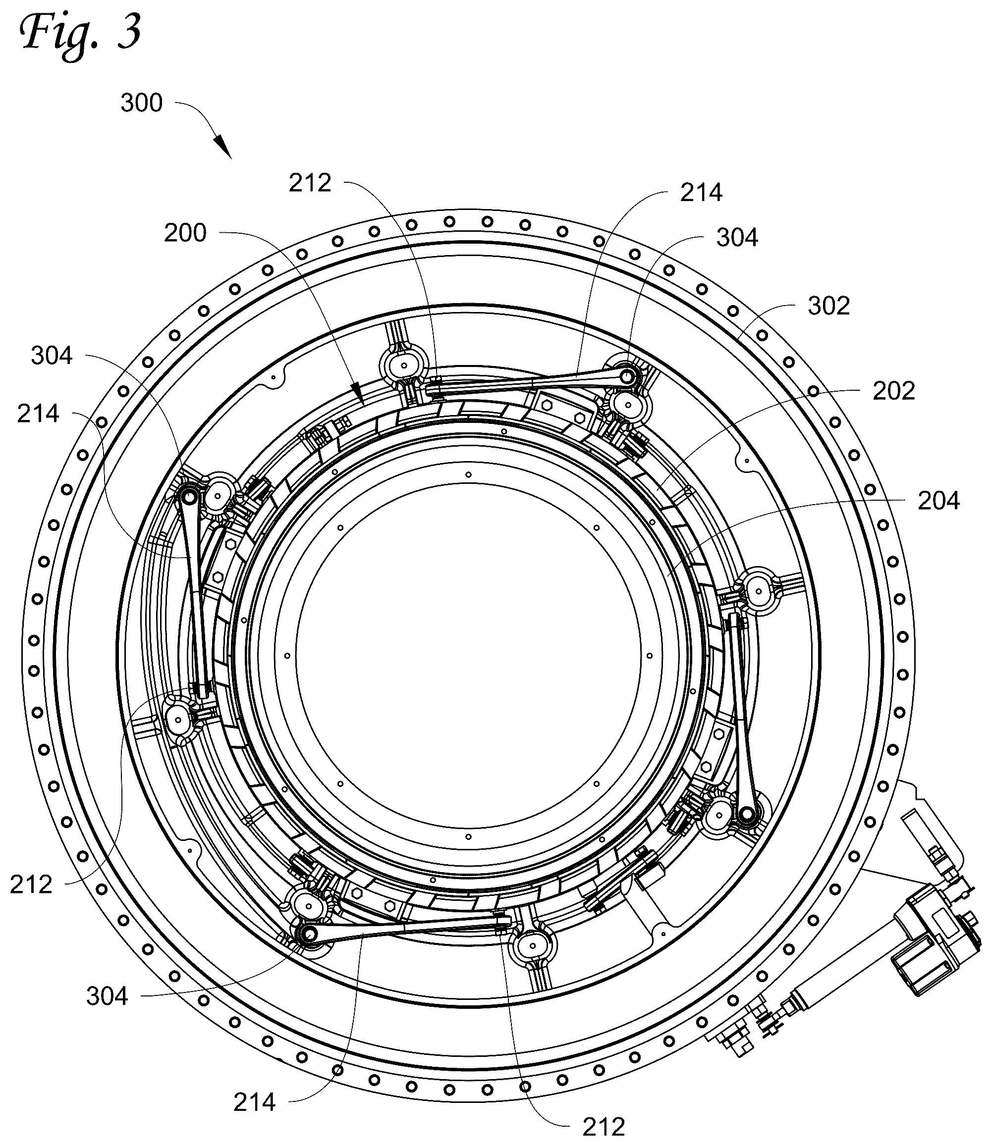 Patent US12504025 Figure 4 – Interstage capacity control valve with separate drive and stabilization linkages