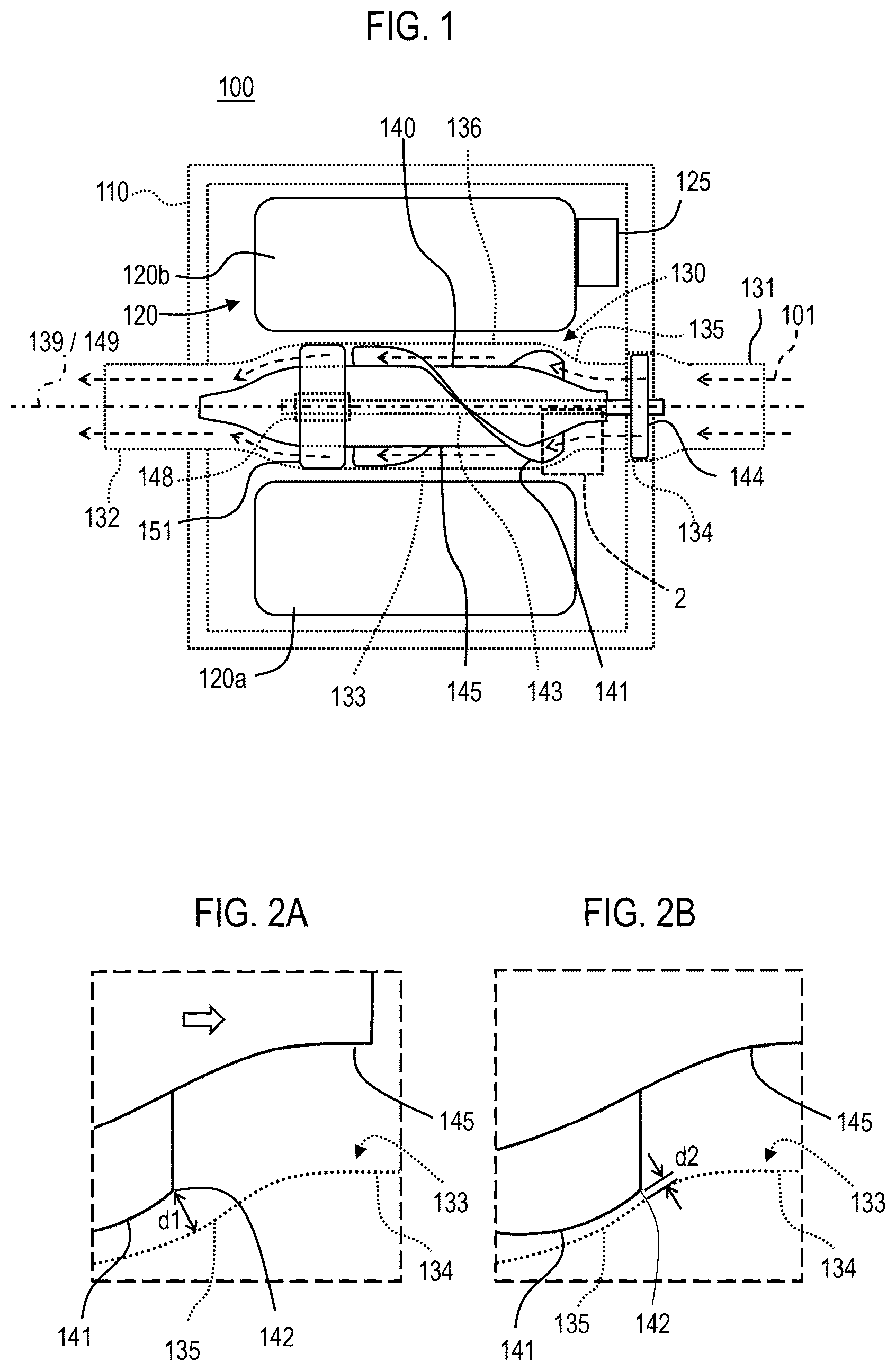 Patent US12504027 Figure 1 – Axial pump with adjustable impeller