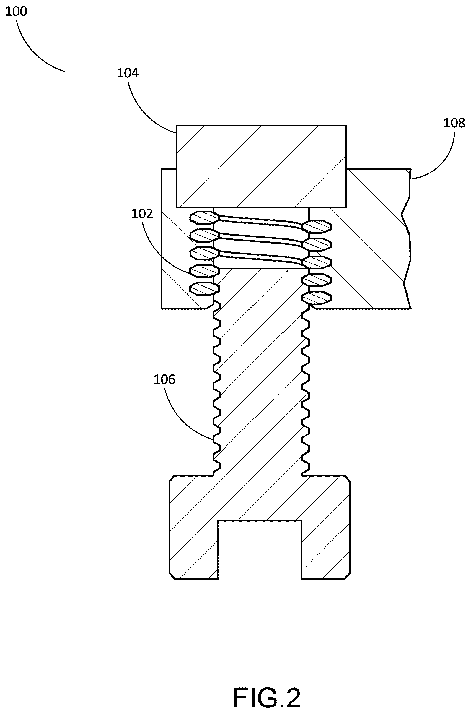 Patent US12504034 Figure 2 – Fastening system using an axially magnetized threaded insert
