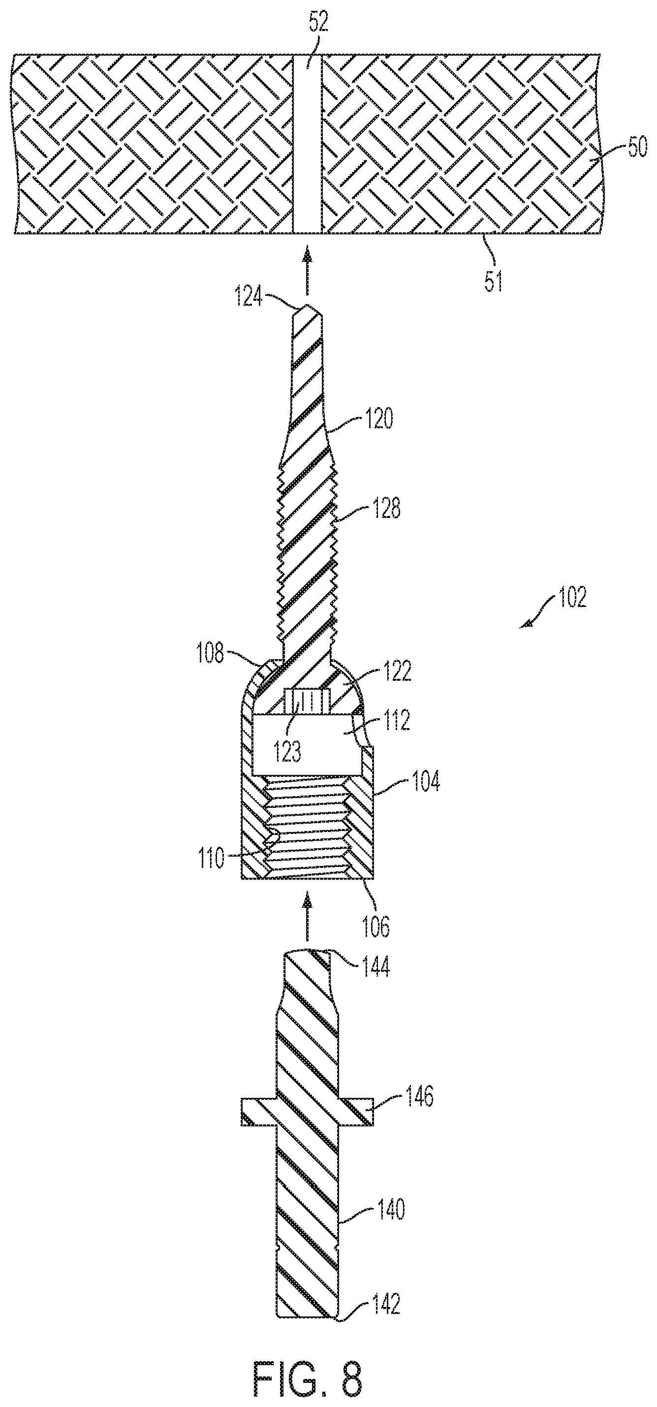 Patent US12504039 Figure 8 – Swivel hanger