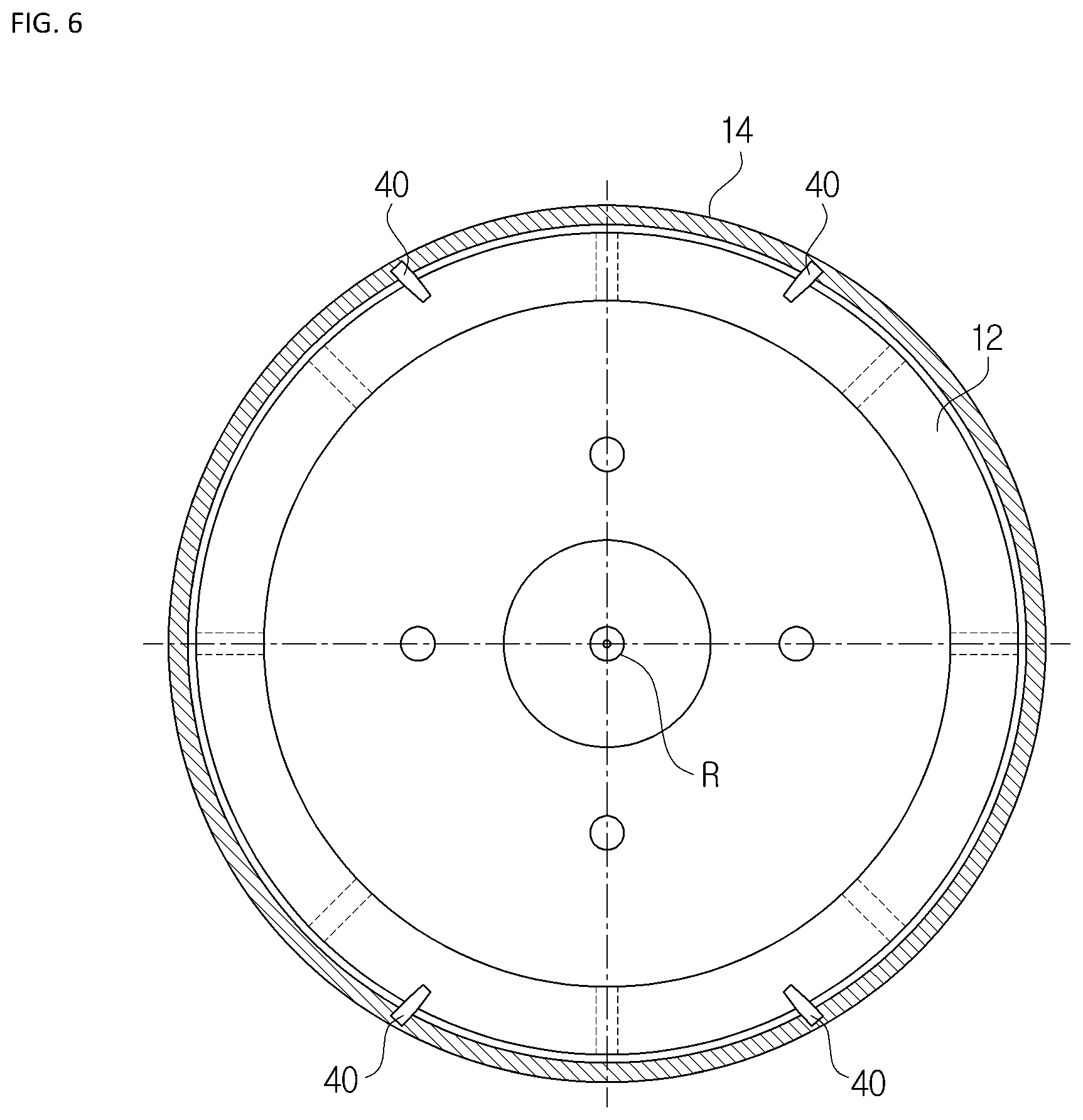 Patent US12504050 Figure 6 – Brake drum assembly with dust collection via through holes