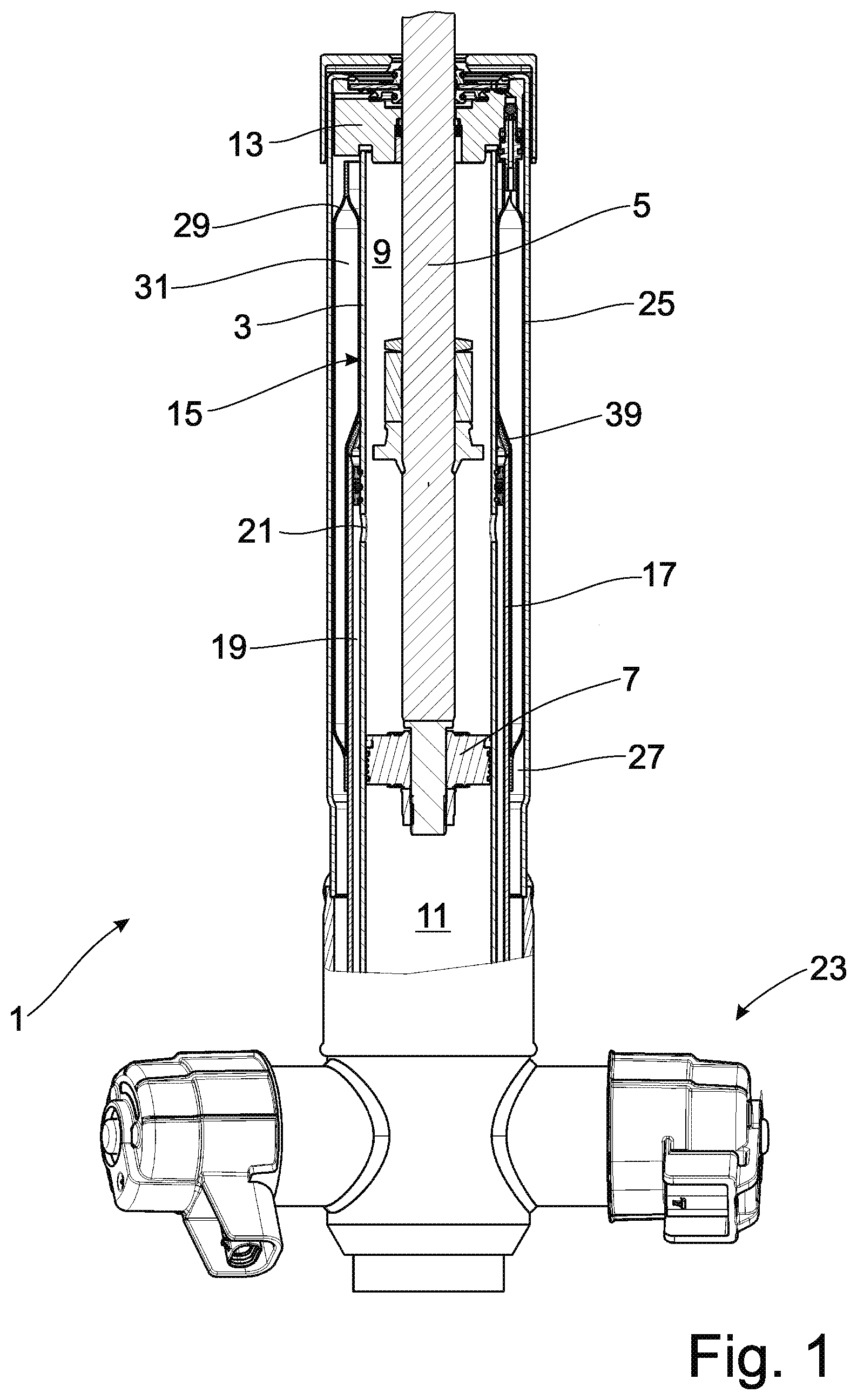 Patent US12504052 Figure 1 – Vibration damper having a gas-filled enveloping body