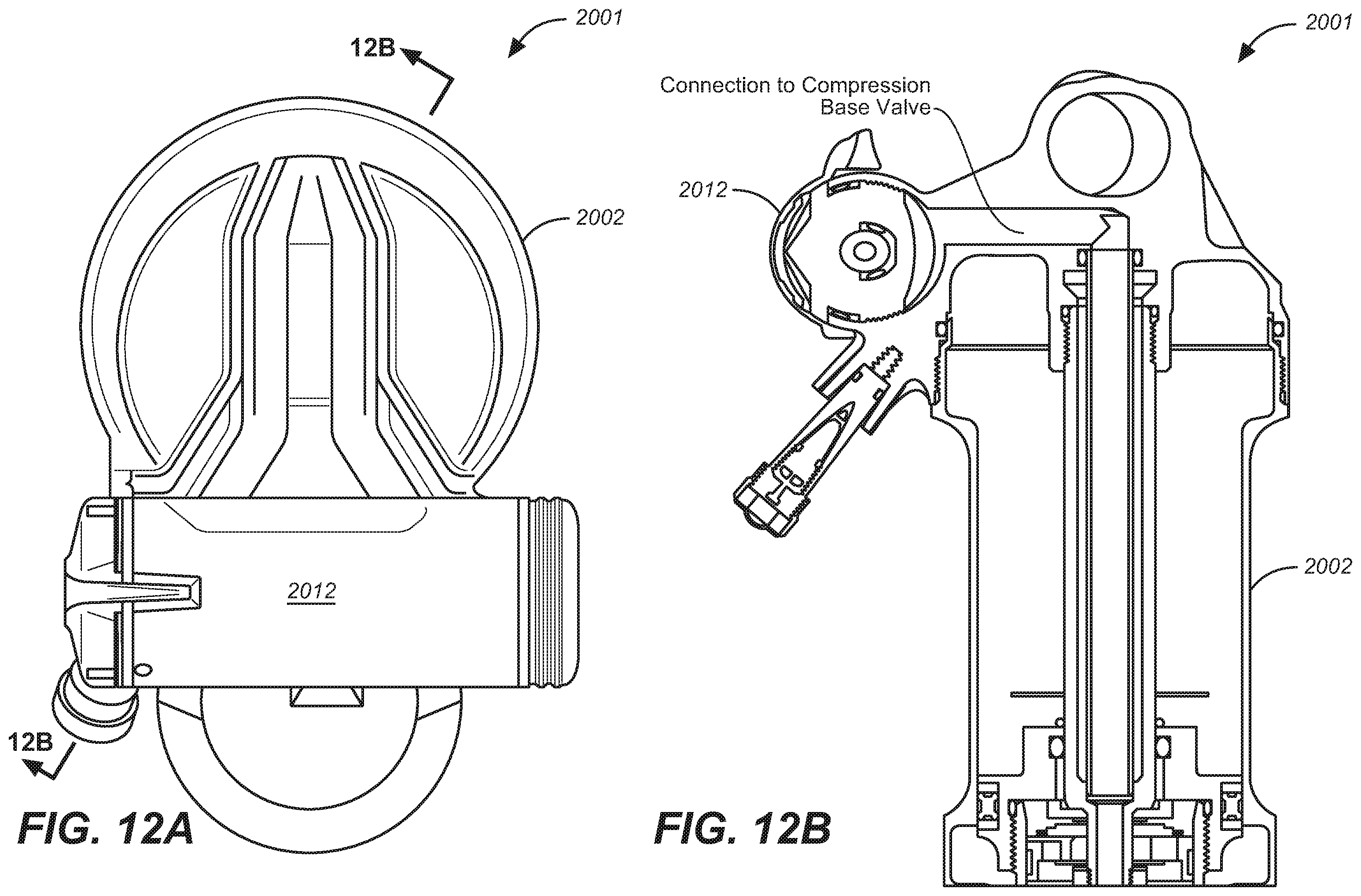 Patent US12504055 Figure 9 – Twin tube shock with adjustable pressure regulation