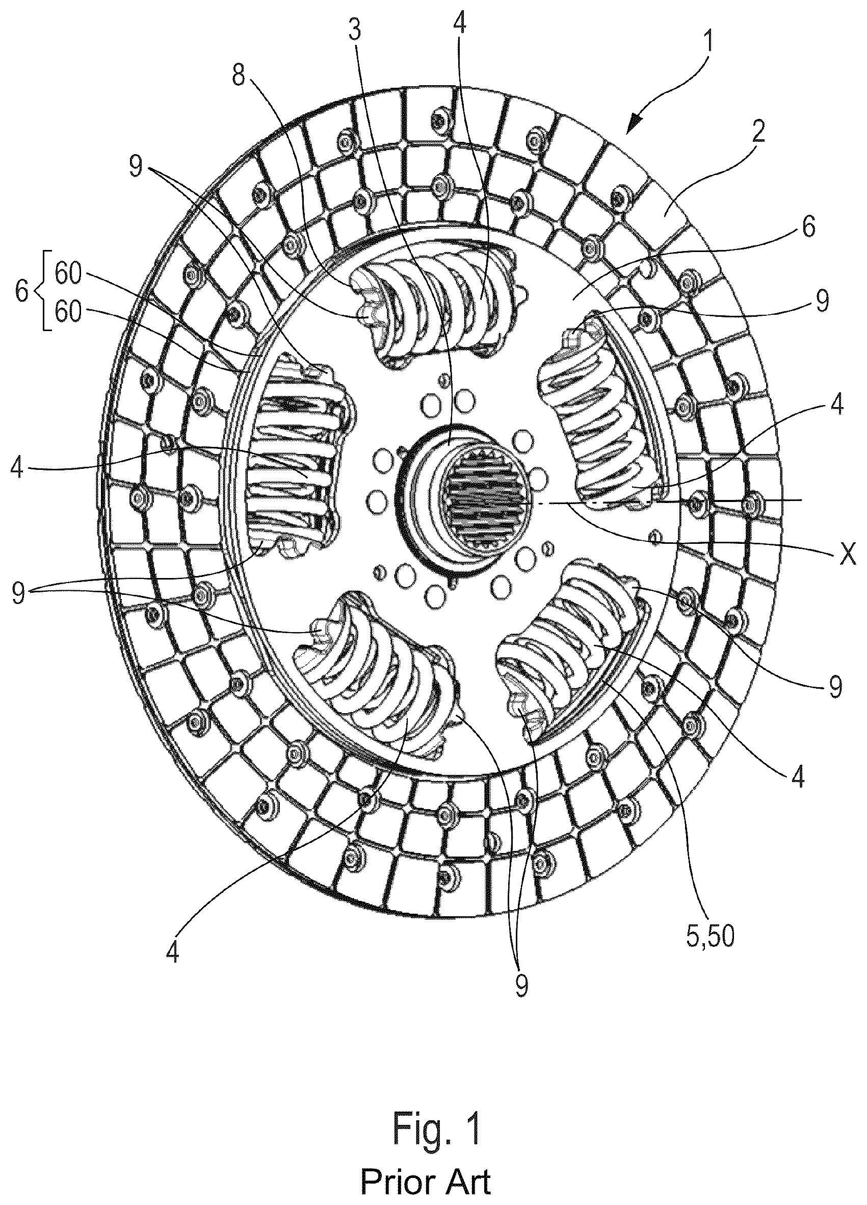 Patent US12504056 — Torsion damper device, seat for a torsion damper device and method for manufacturing a torsion damper — Figure 1