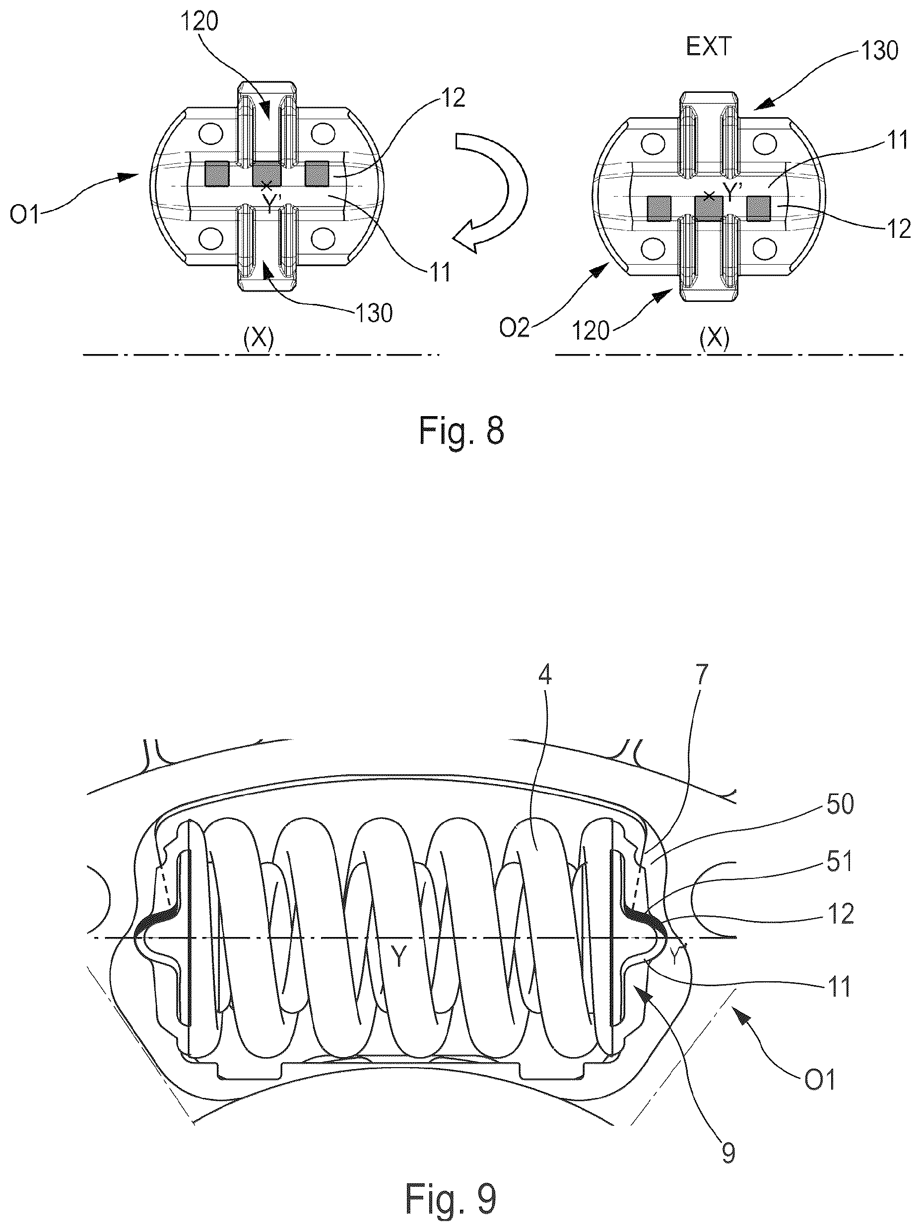 Patent US12504056 Figure 5 – Torsion damper device, seat for a torsion damper device and method for manufacturing a torsion damper