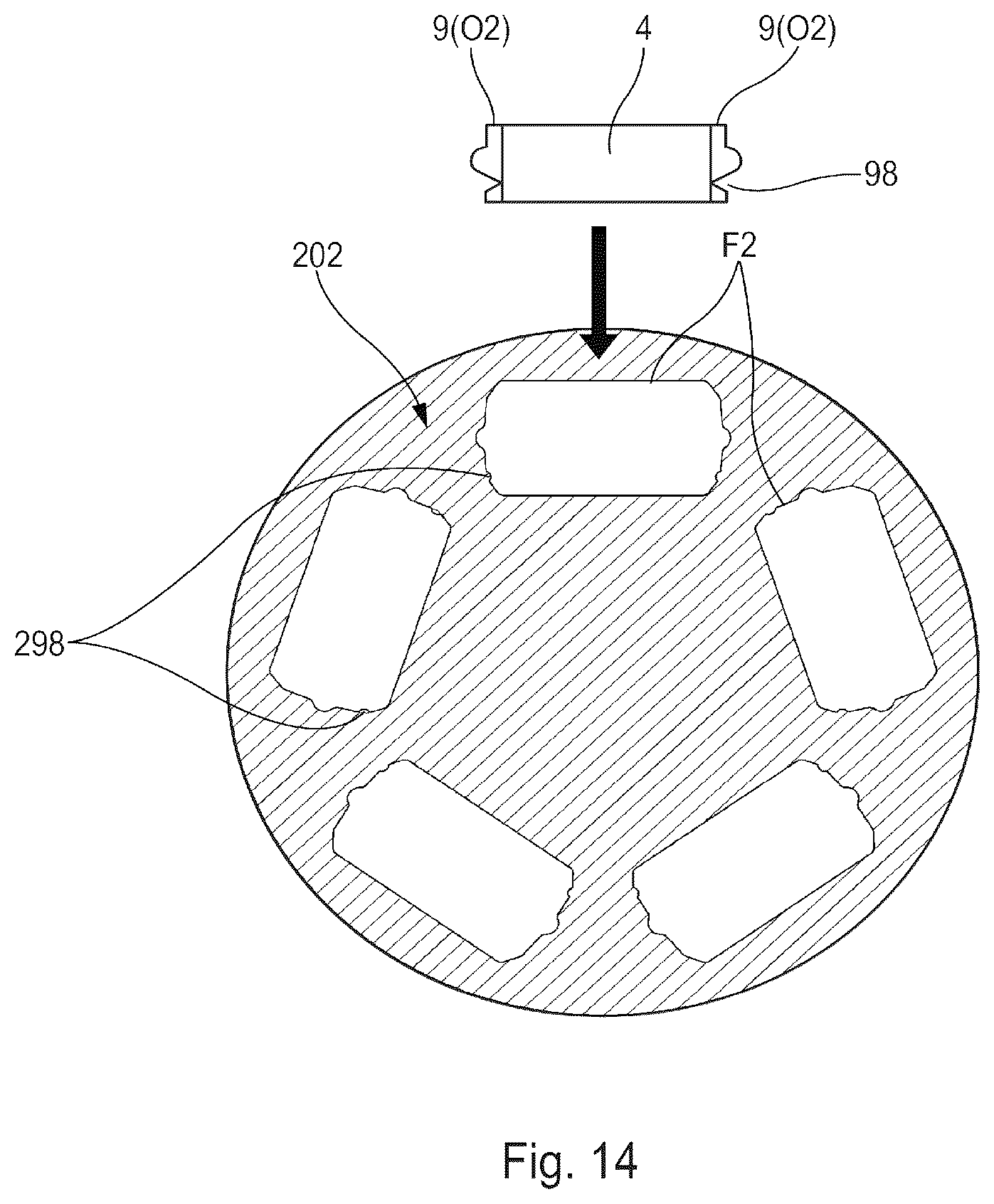 Patent US12504056 Figure 8 – Torsion damper device, seat for a torsion damper device and method for manufacturing a torsion damper