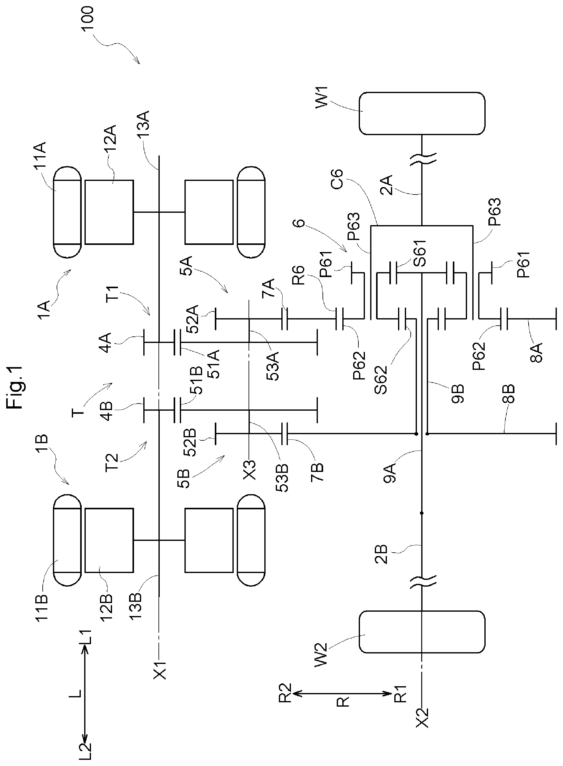 Patent US12504067 Figure 1 – Vehicle drive device