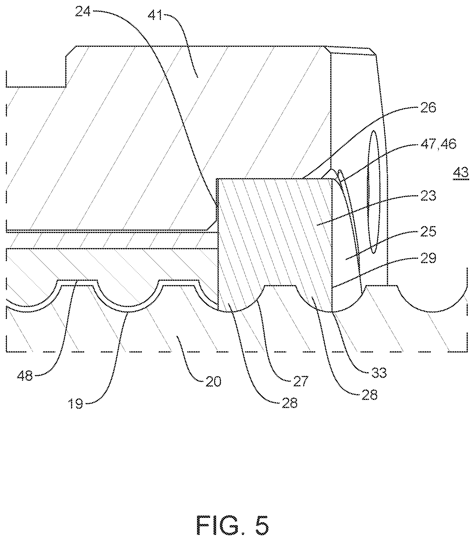 Patent US12504076 Figure 5 – Wiper seal for a ball screw actuator