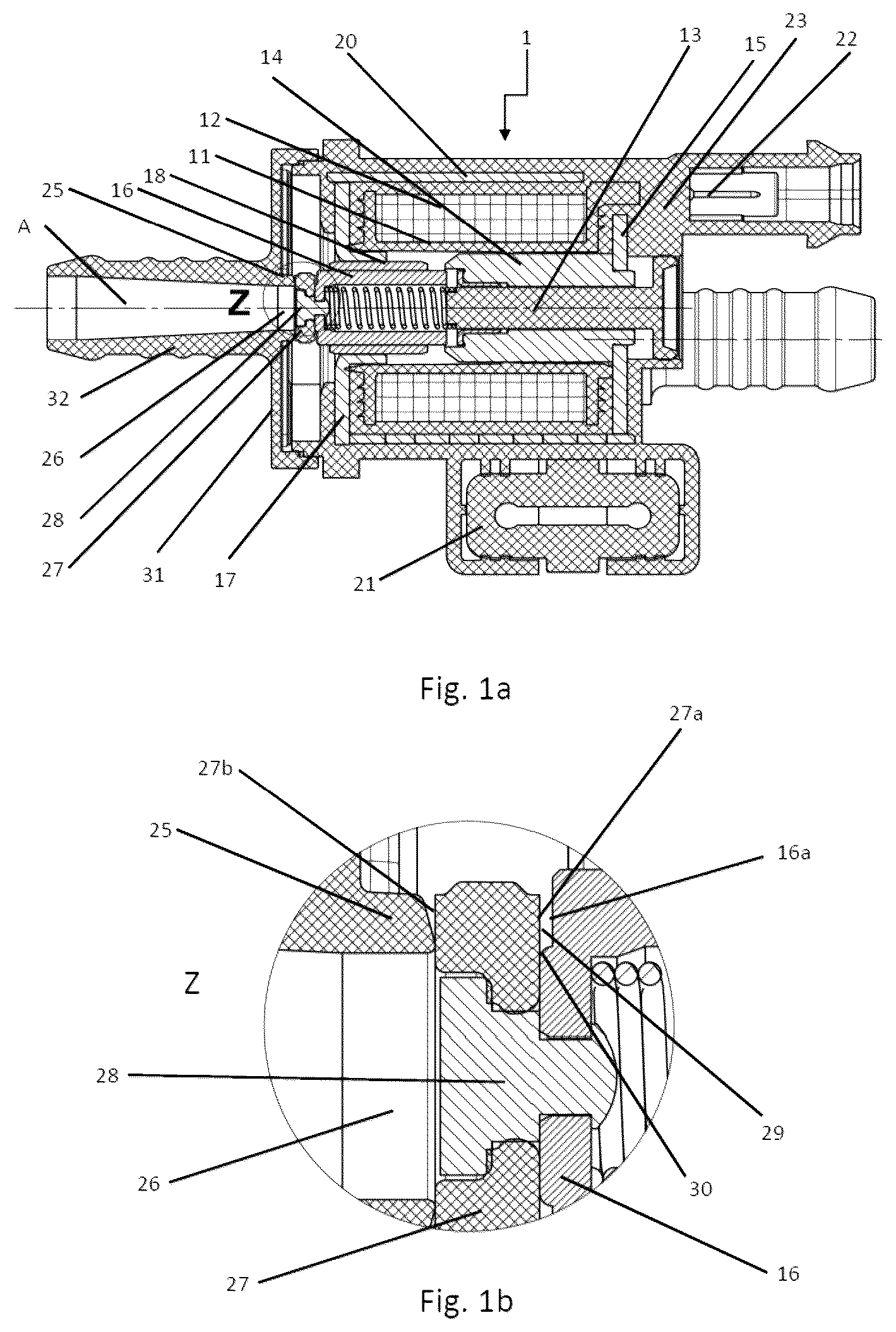Patent US12504079 Figure 1 – Valve for regulating and/or controlling mass flows