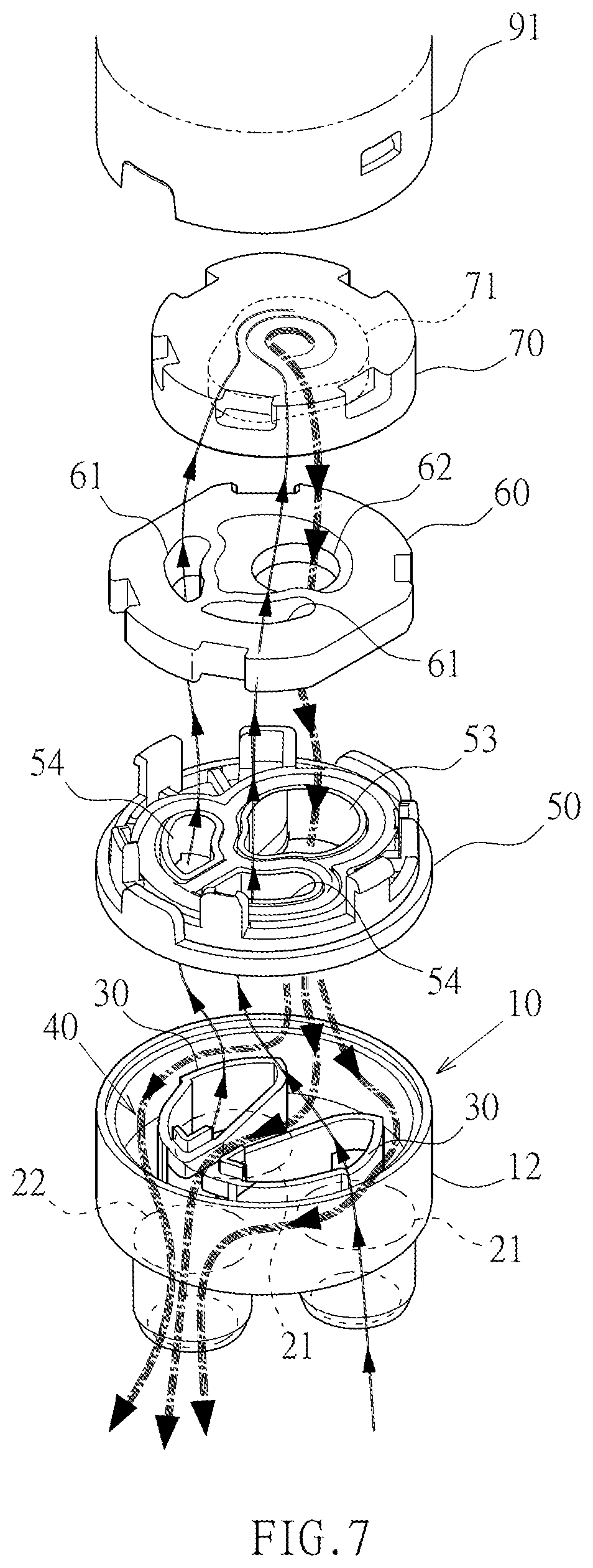 Patent US12504081 Figure 6 – High-flow reverse water inlet cartridge seat