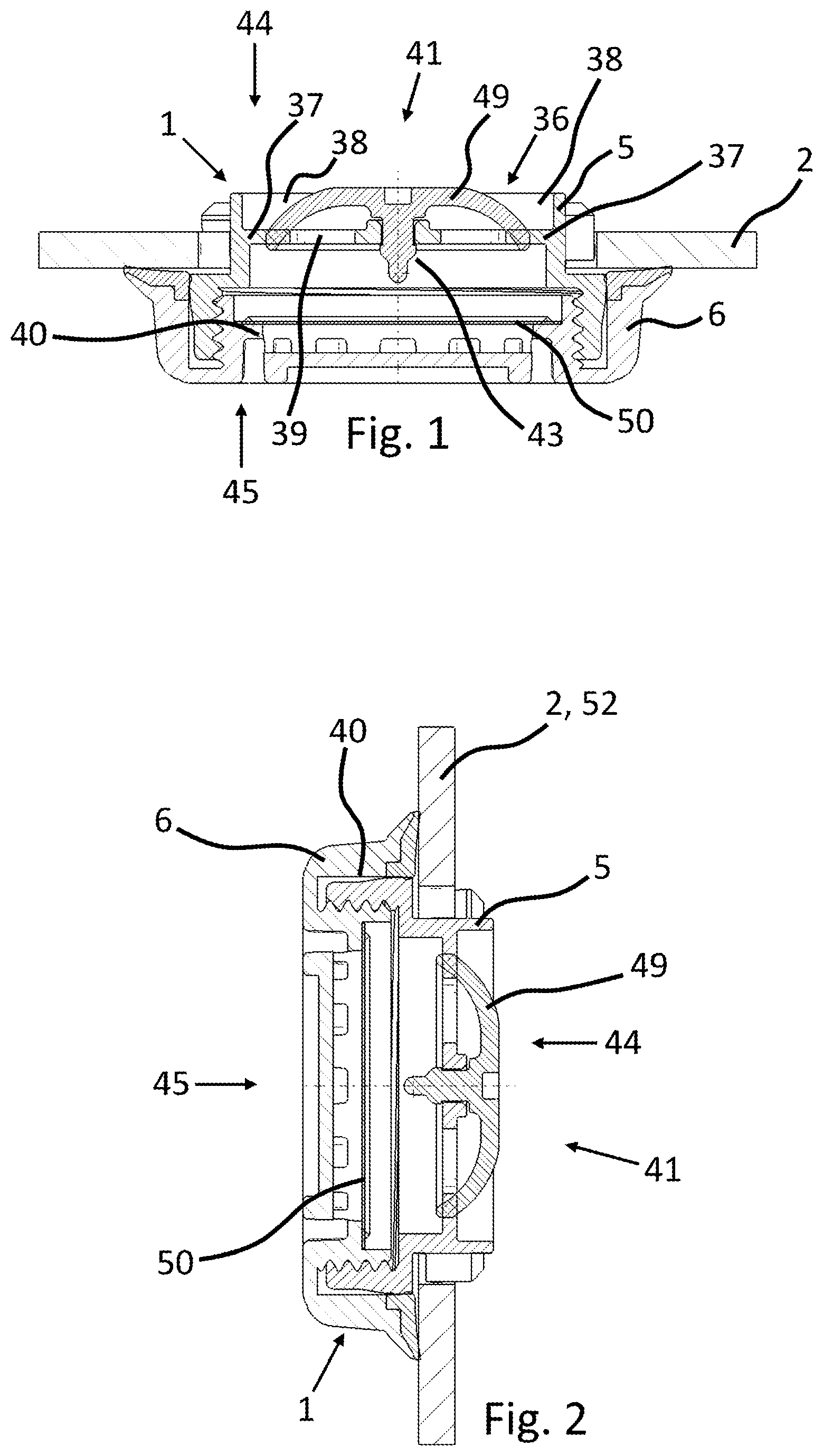 Patent US12504082 Figure 1 – Valve device, valve housing and universal valve housing