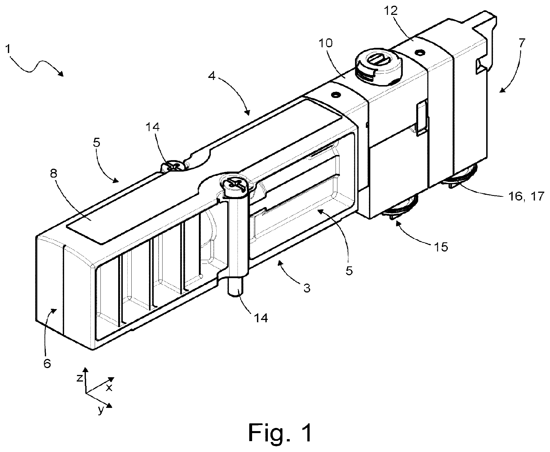 Patent US12504088 Figure 1 – Valve module, valve arrangement and method