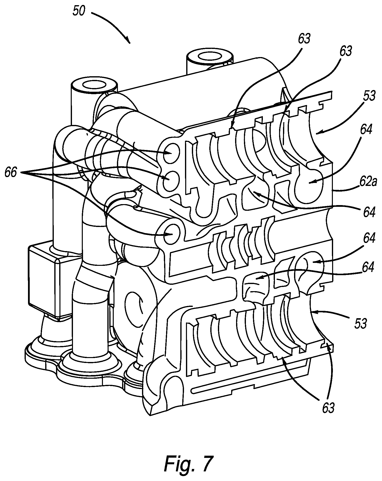 Patent US12504089 Figure 7 – Unitized valve body having flow passages