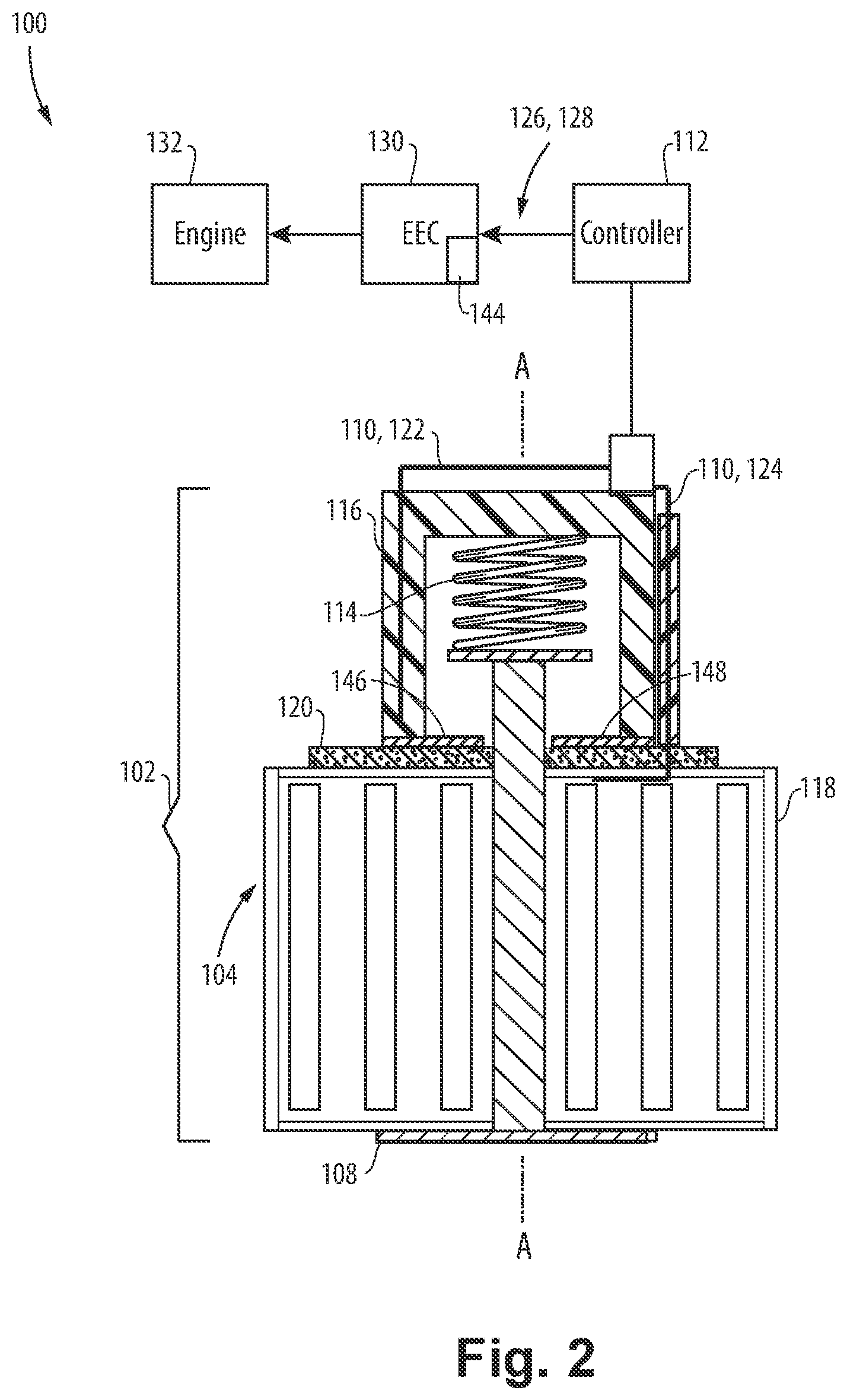 Patent US12504096 Figure 2 – Two position feedback valve
