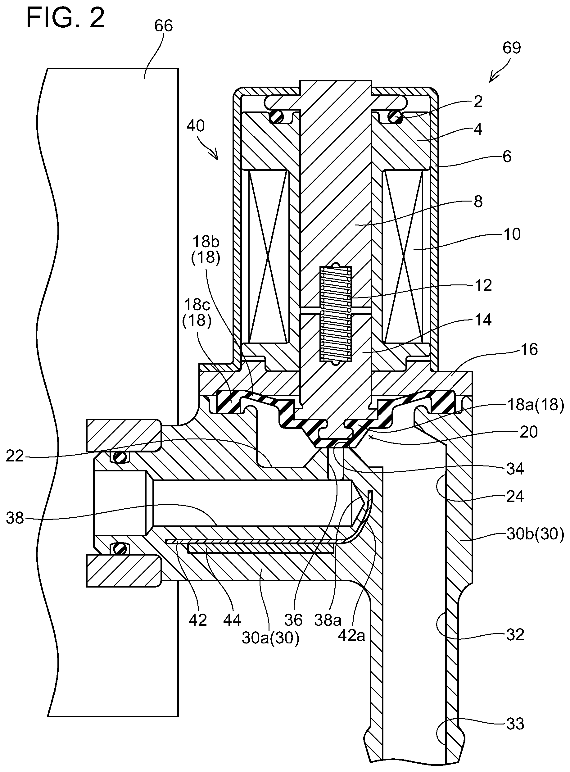Patent US12504098 Figure 2 – Valve device with heater