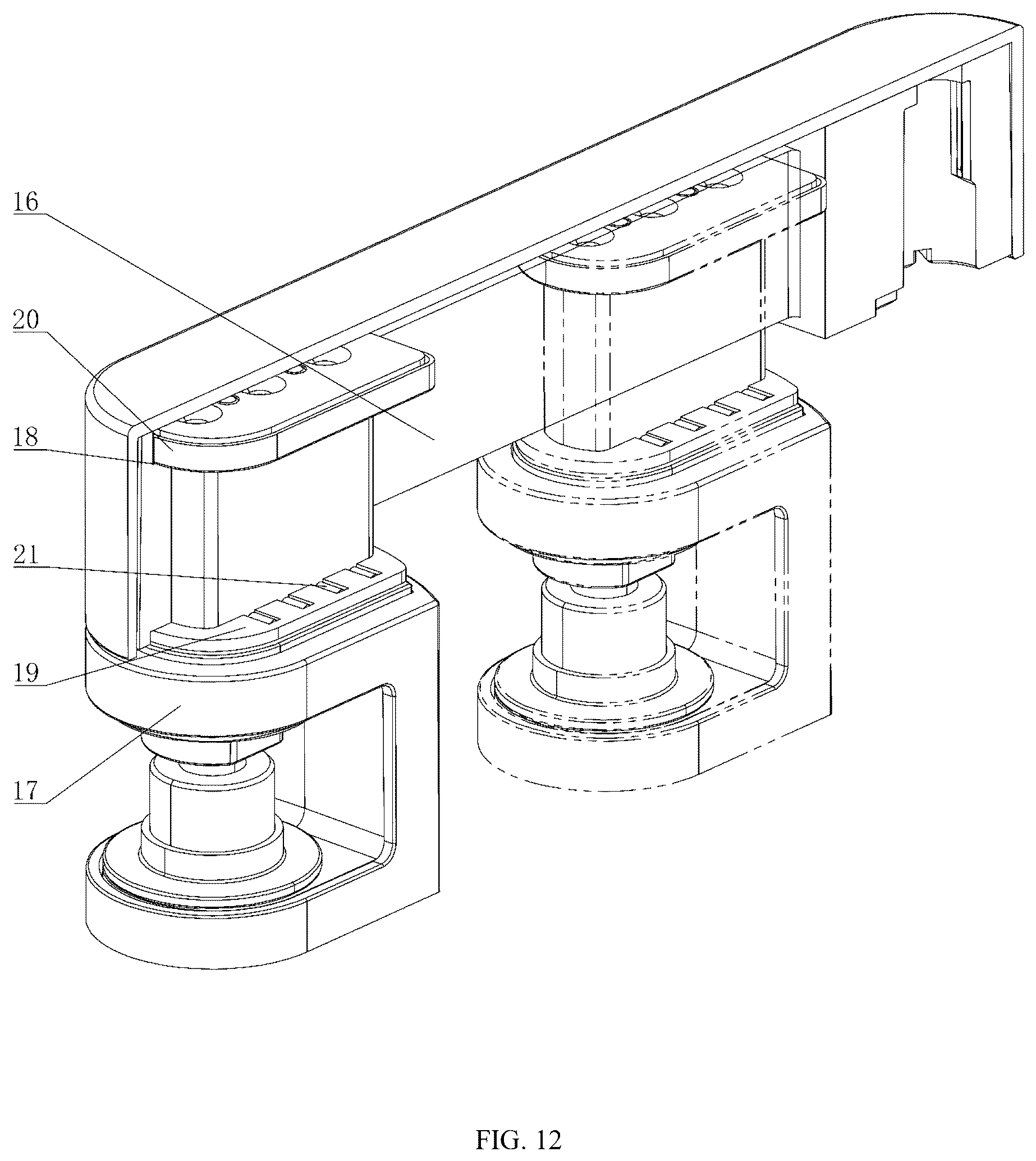 Patent US12504110 Figure 12 – Display support facilitating multi-directional adjustment and being telescopic