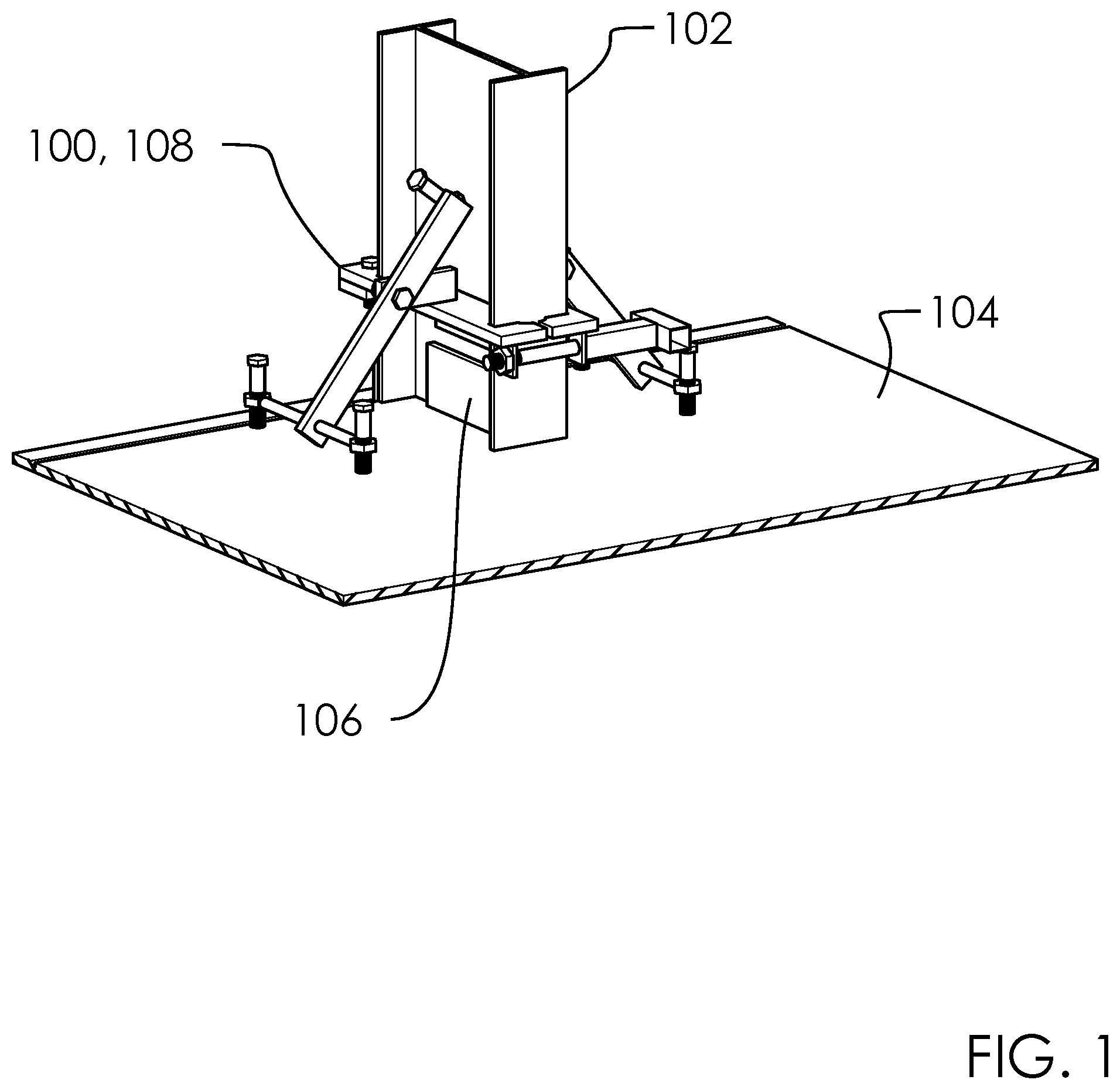 Patent US12504111 Figure 1 – I-beam support system and method of use