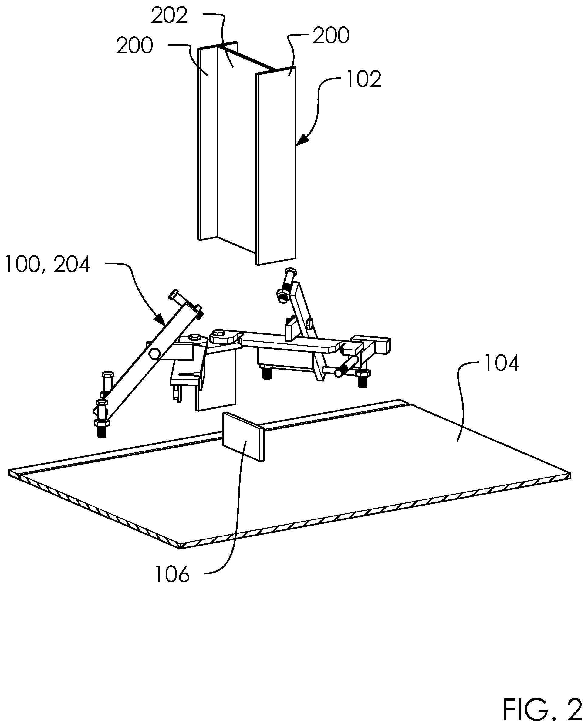 Patent US12504111 Figure 2 – I-beam support system and method of use