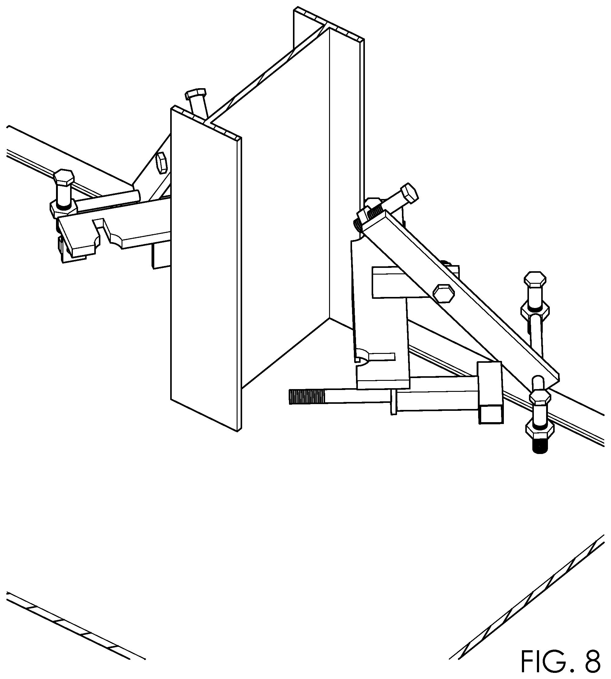 Patent US12504111 Figure 8 – I-beam support system and method of use