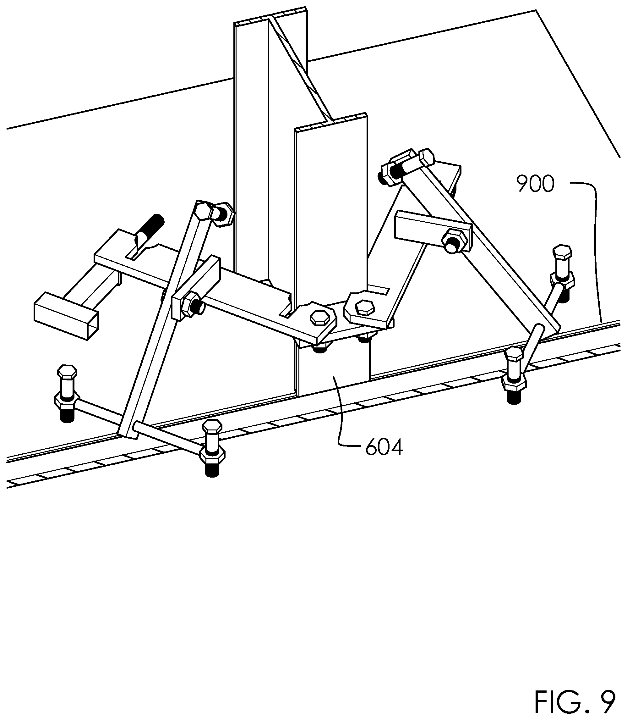 Patent US12504111 Figure 9 – I-beam support system and method of use