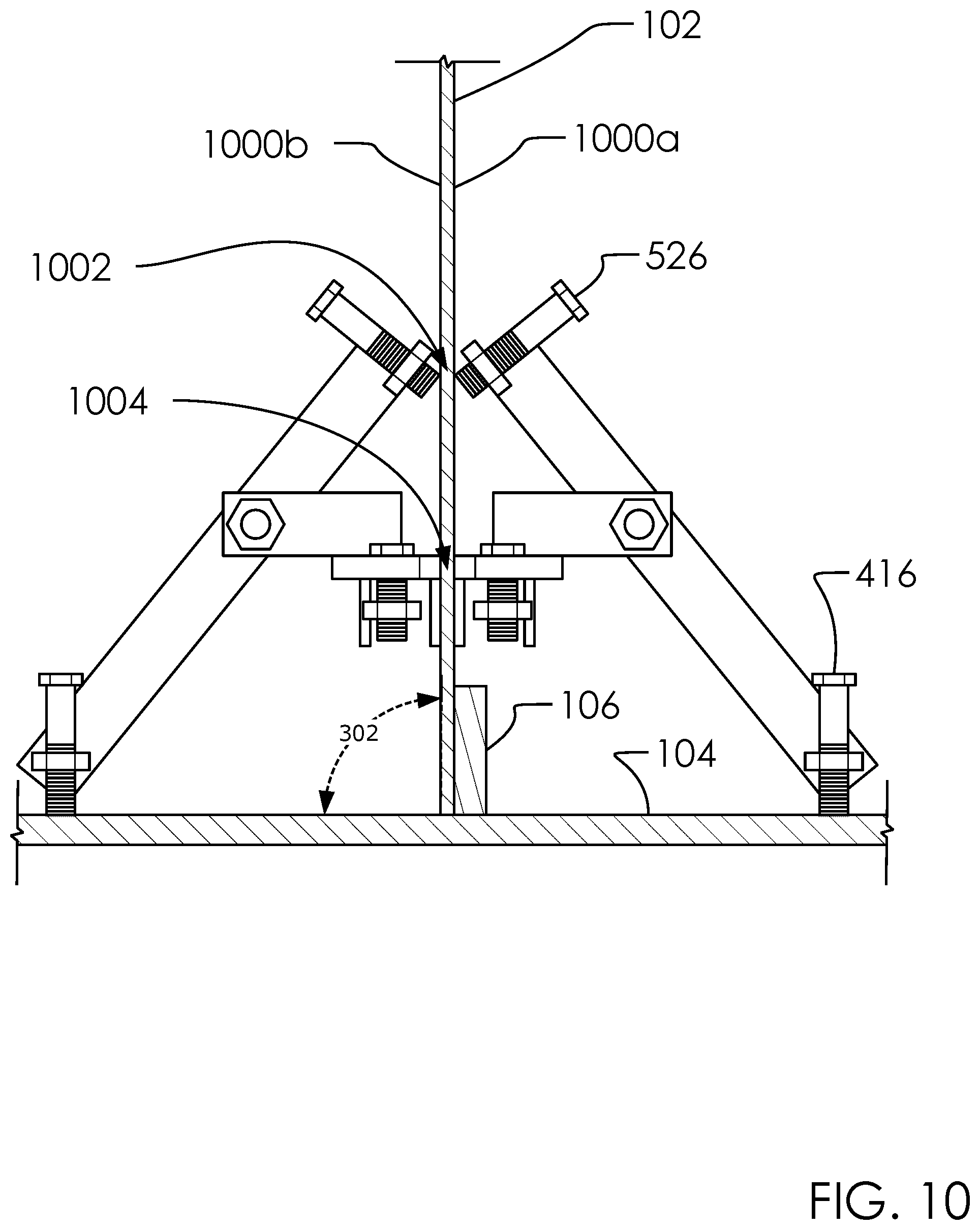 Patent US12504111 Figure 10 – I-beam support system and method of use