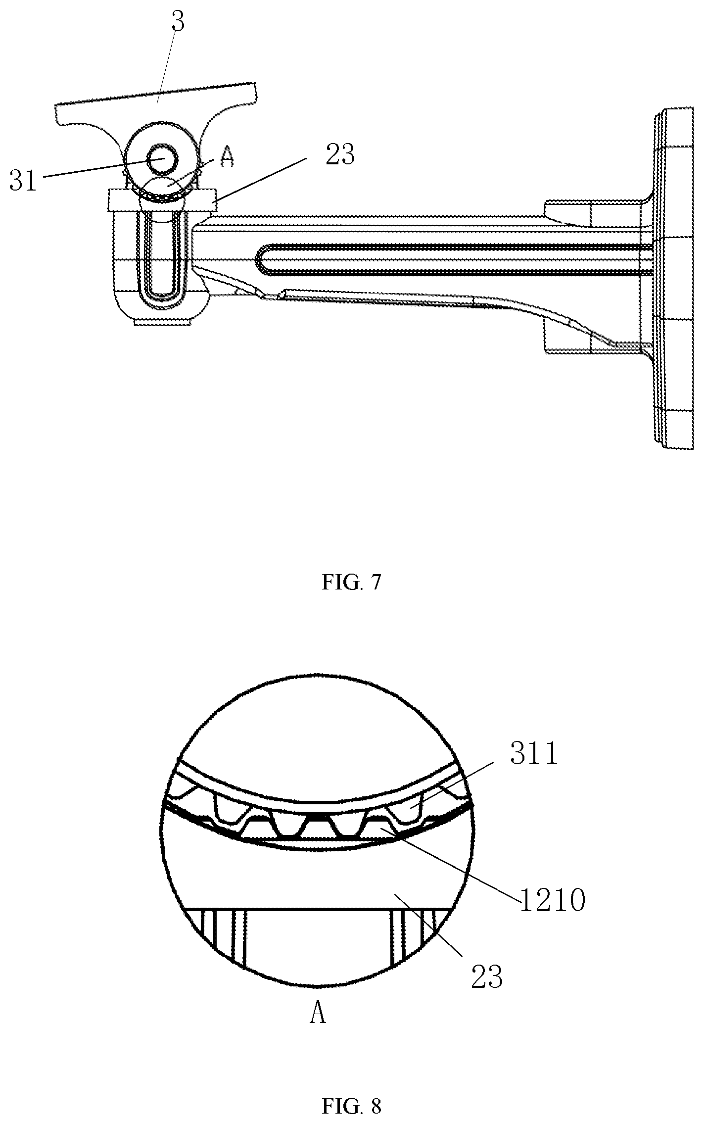 Patent US12504113 Figure 5 – Multidirectional adjustment support and camera device
