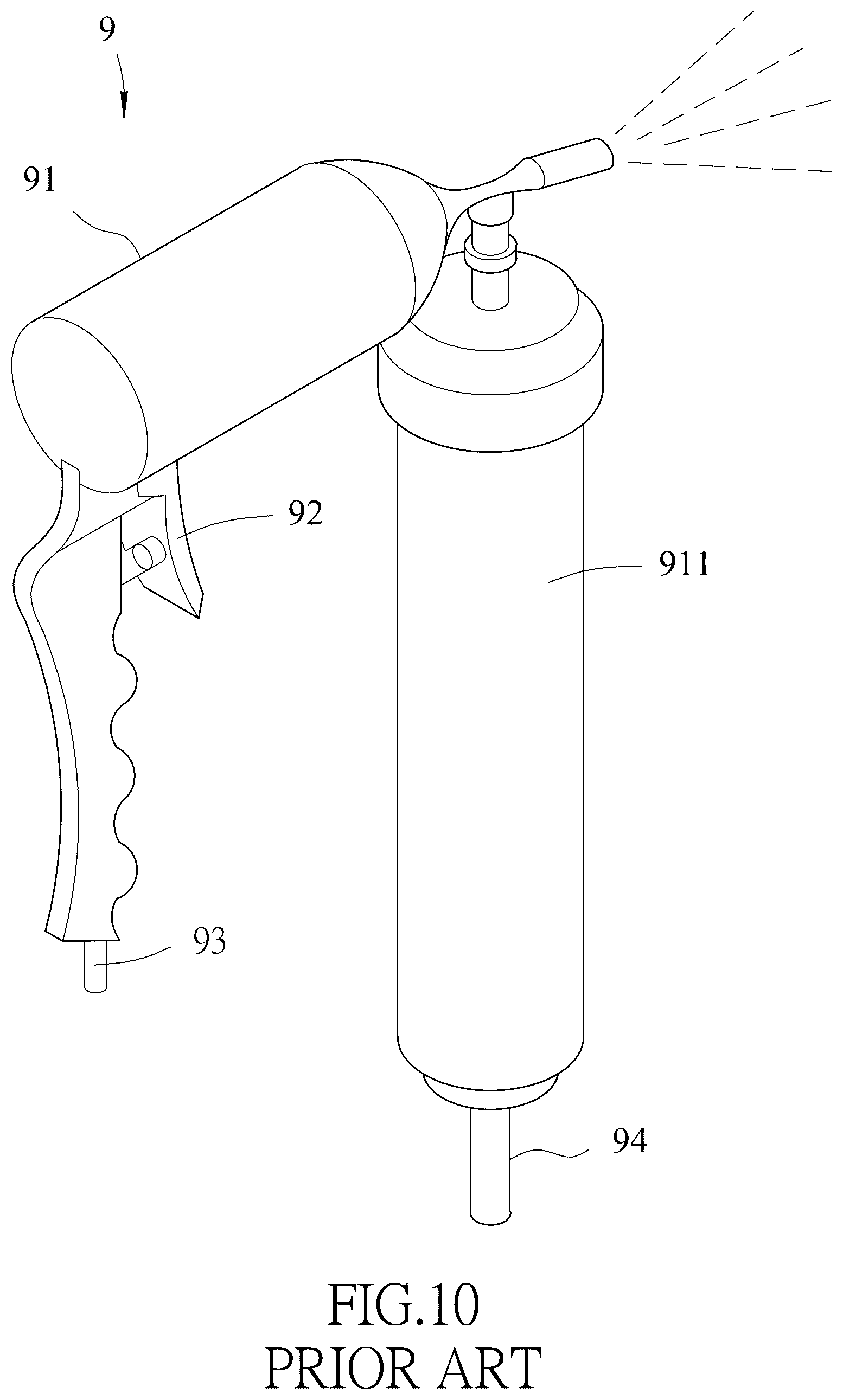 Patent US12504119 Figure 10 – Lubricant atomizing device for grease guns