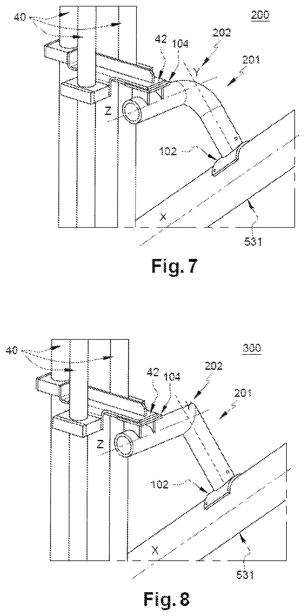 Patent US12504127 Figure 4 – Support device for at least one instrument on a tower for loading and/or offloading a tank of a ship intended to contain a liquefied gas