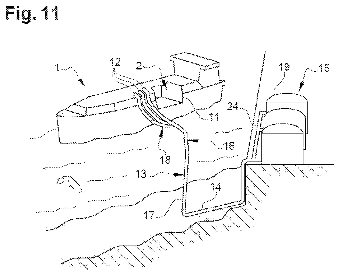 Patent US12504127 Figure 6 – Support device for at least one instrument on a tower for loading and/or offloading a tank of a ship intended to contain a liquefied gas
