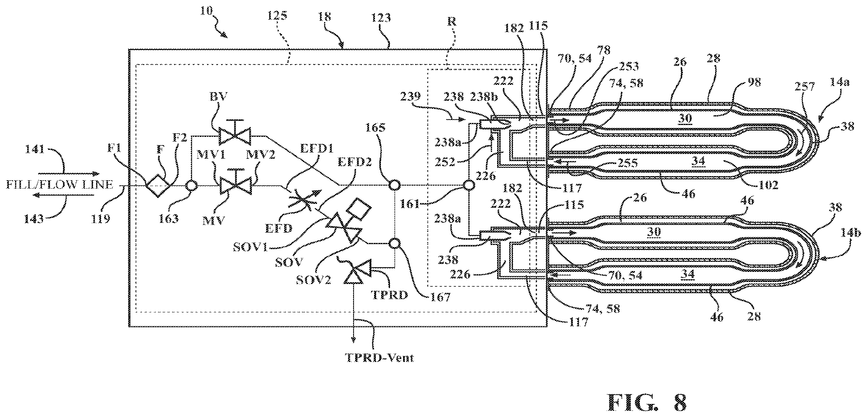 Patent US12504128 Figure 8 – On tank manifold valve assembly