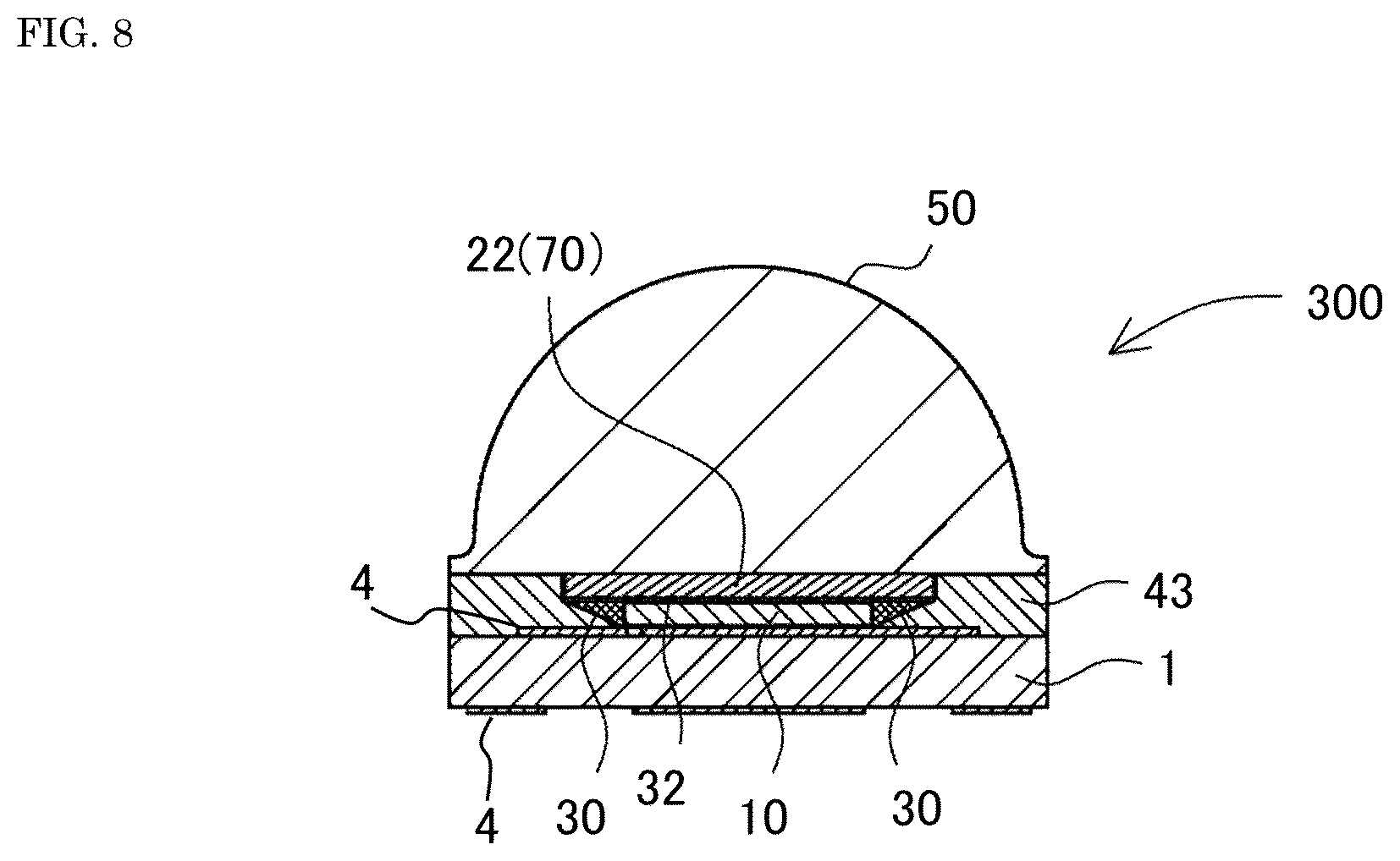 Patent US12504132 Figure 8 – Light-emitting device, lighting appliance, and street light