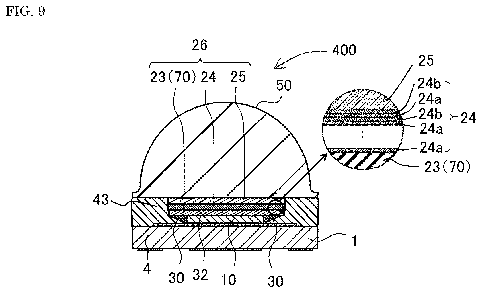 Patent US12504132 Figure 9 – Light-emitting device, lighting appliance, and street light