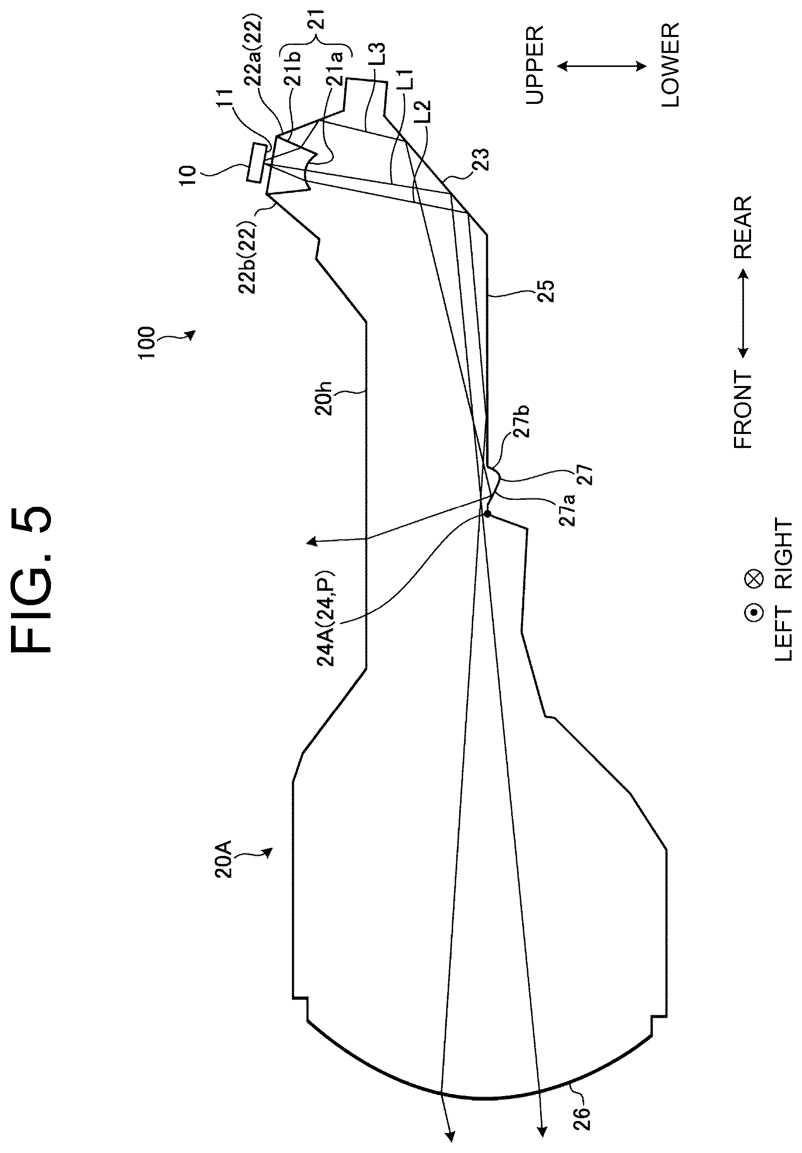 Patent US12504138 Figure 5 – Vehicle light-guiding body and vehicle lighting unit
