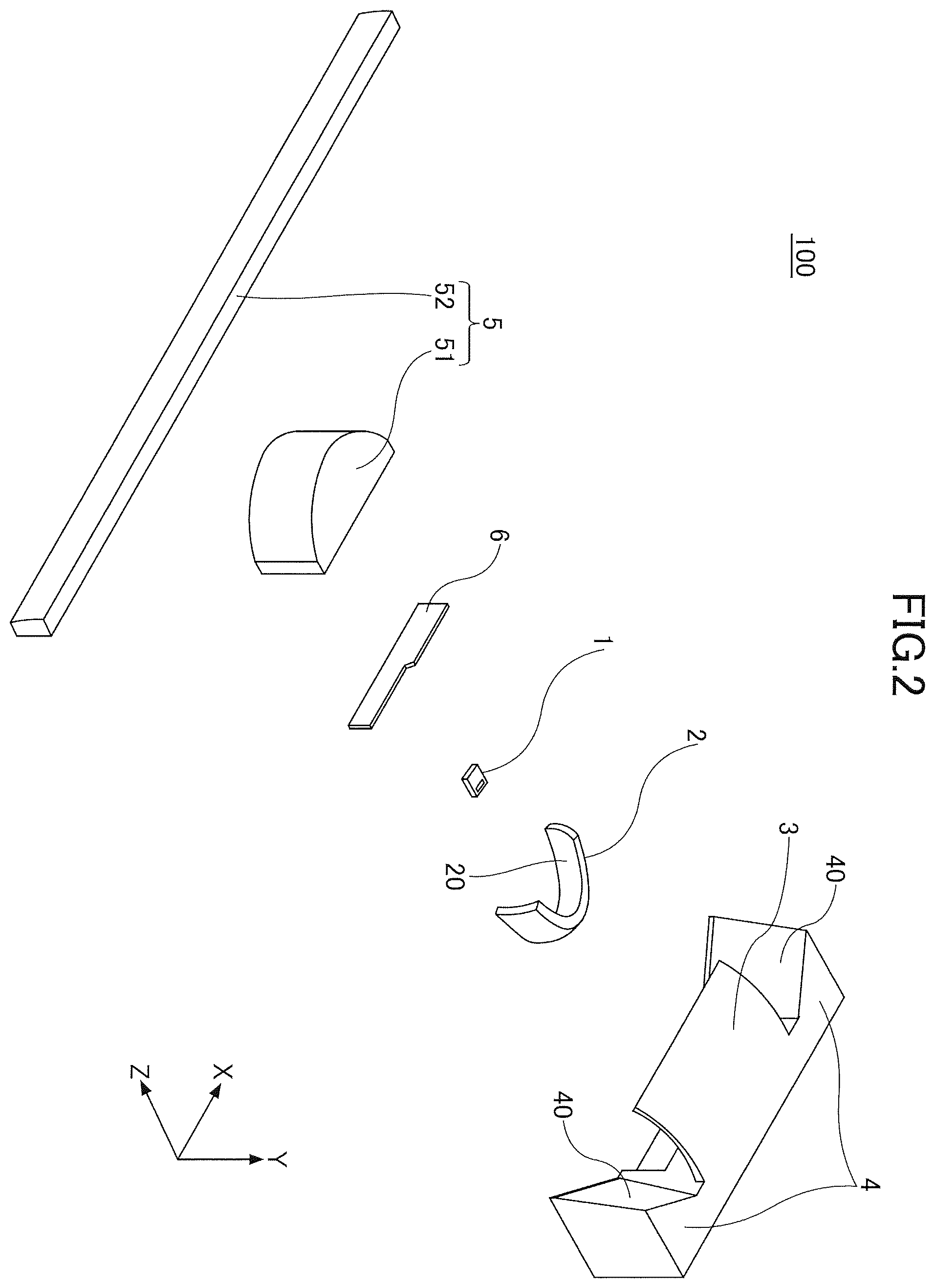 Patent US12504140 Figure 2 – Vehicle lamp