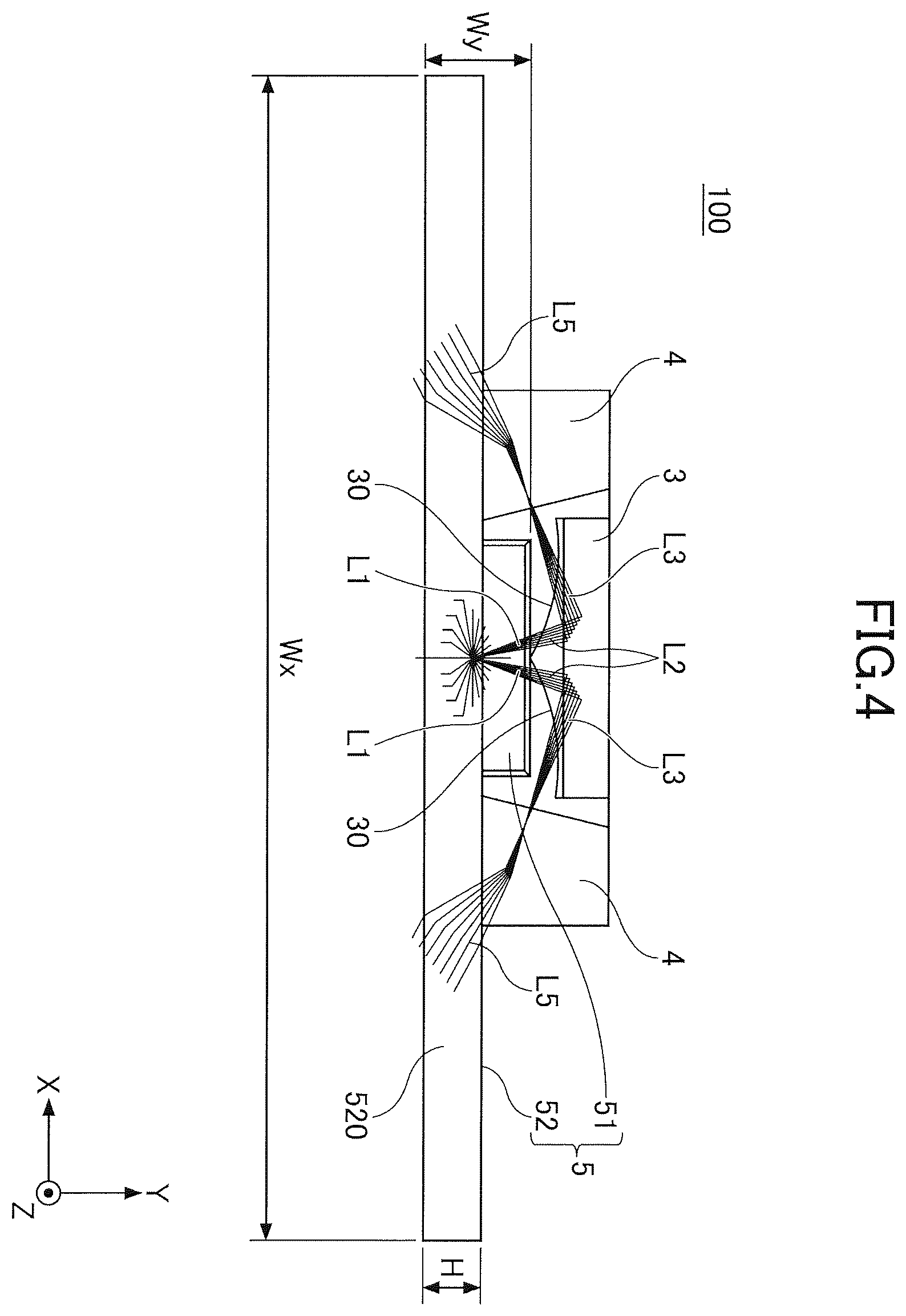 Patent US12504140 Figure 4 – Vehicle lamp