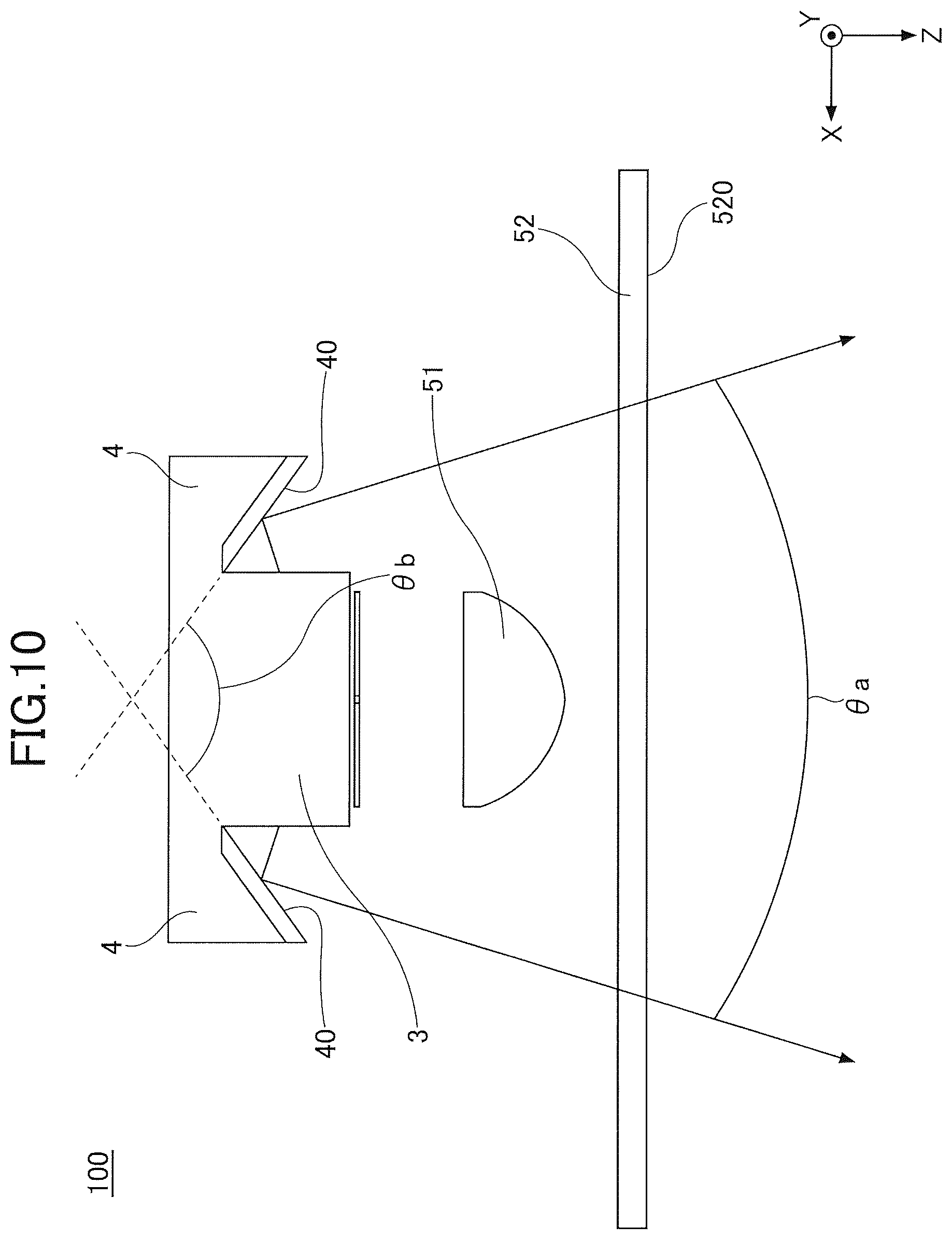Patent US12504140 Figure 10 – Vehicle lamp