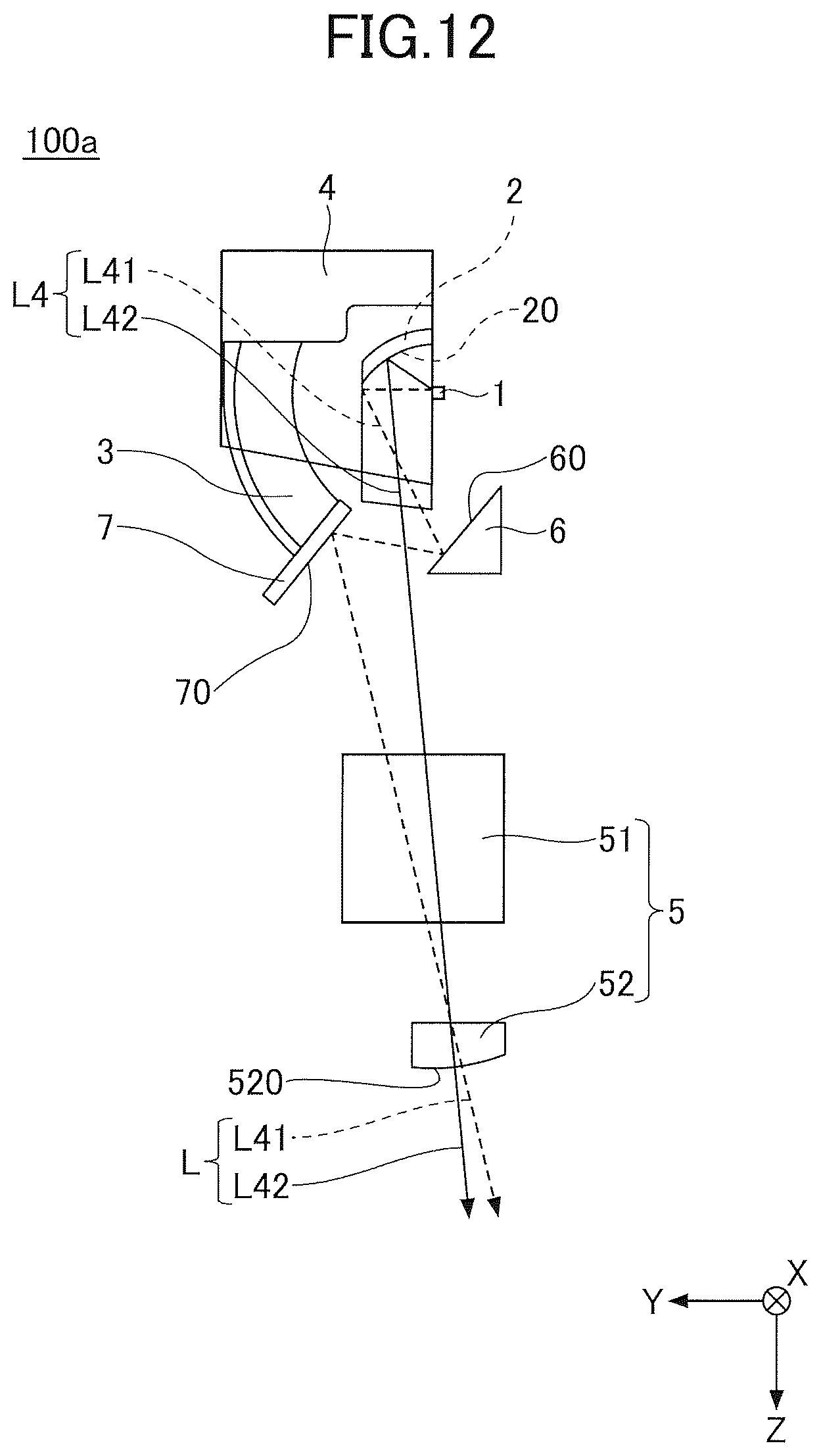Patent US12504140 Figure 12 – Vehicle lamp