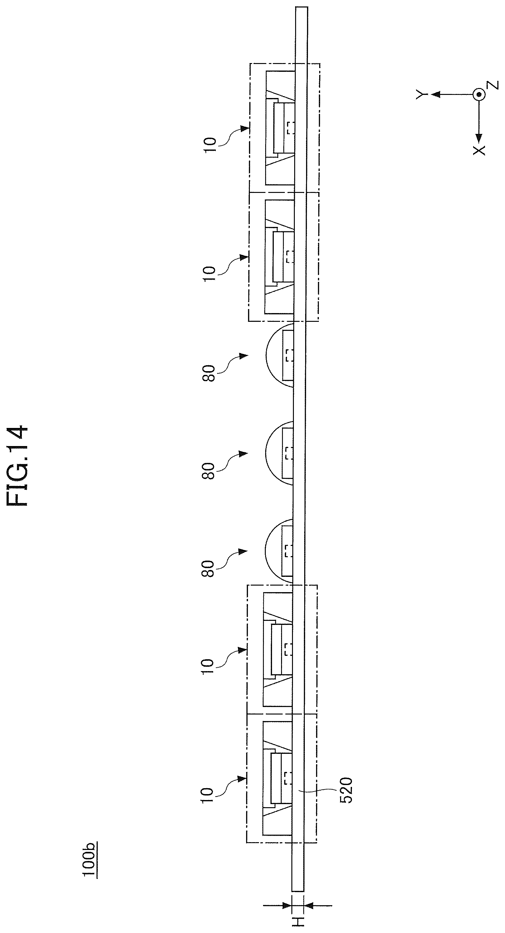 Patent US12504140 Figure 14 – Vehicle lamp