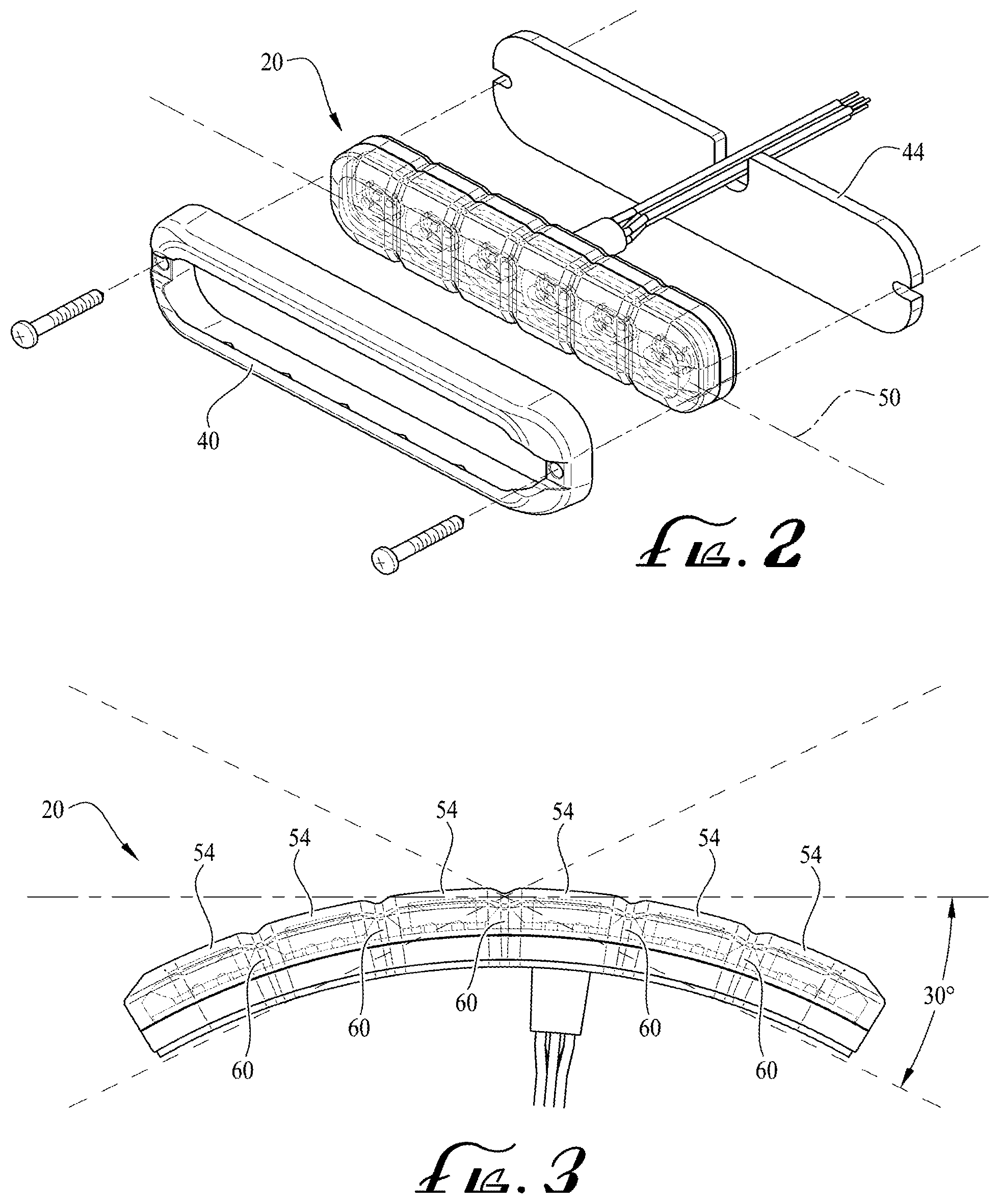 Patent US12504142 Figure 2 – Flexible directional vehicle warning light