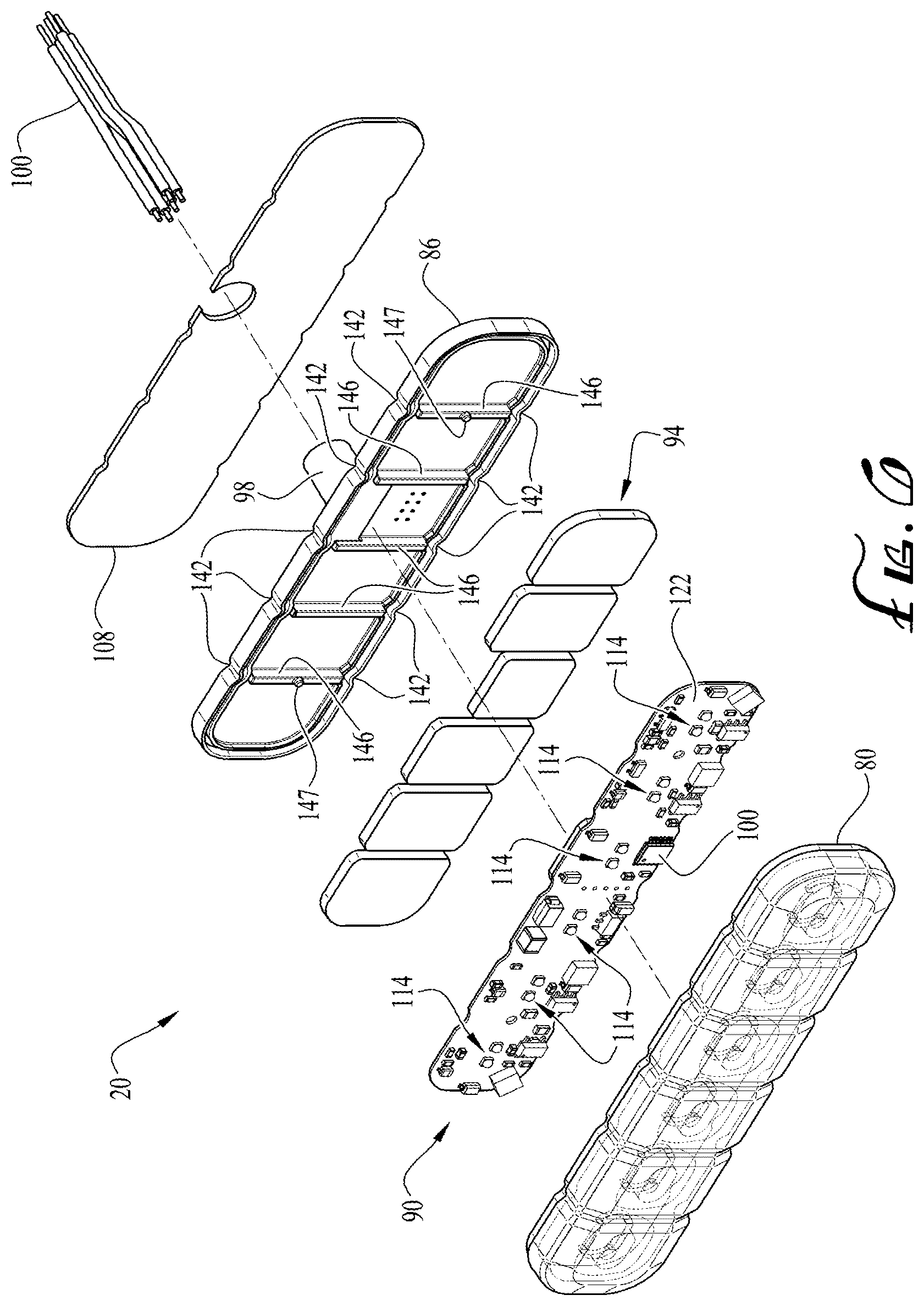 Patent US12504142 Figure 4 – Flexible directional vehicle warning light