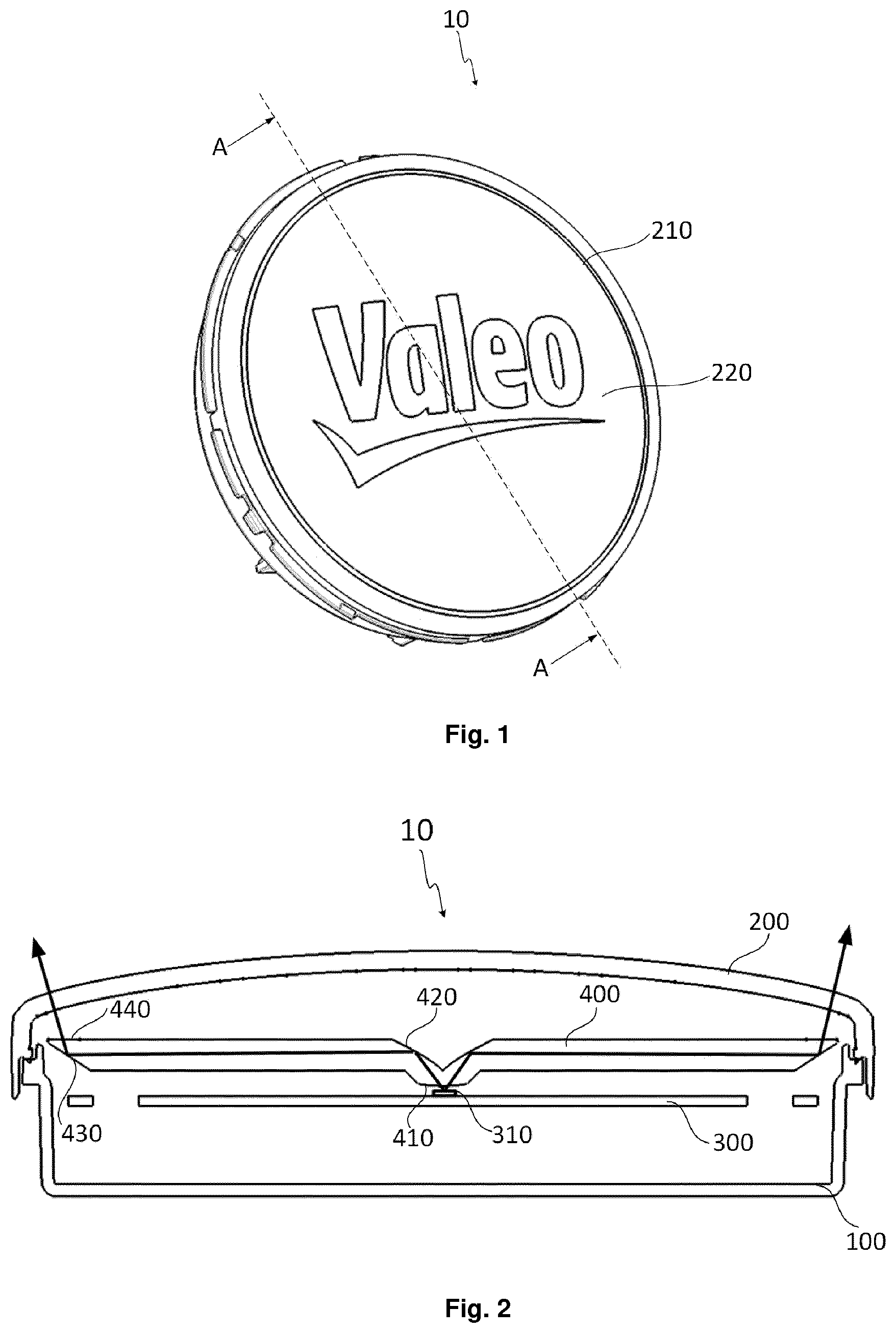 Patent US12504143 Figure 1 – Light guide element, lighting device and vehicle