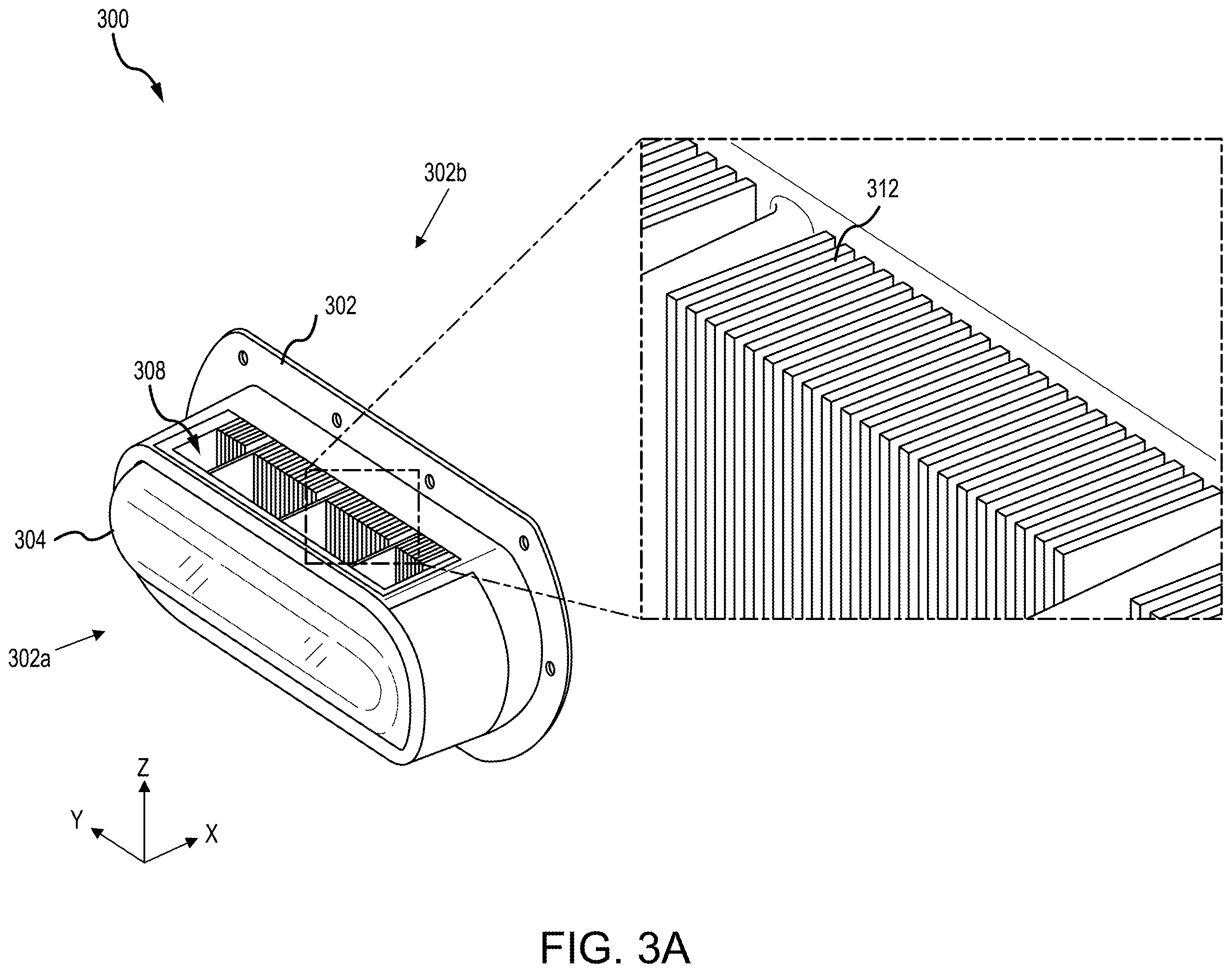 Patent US12504147 Figure 3 – Lighting electronics cooling using high temp TEC with integrated heat sink