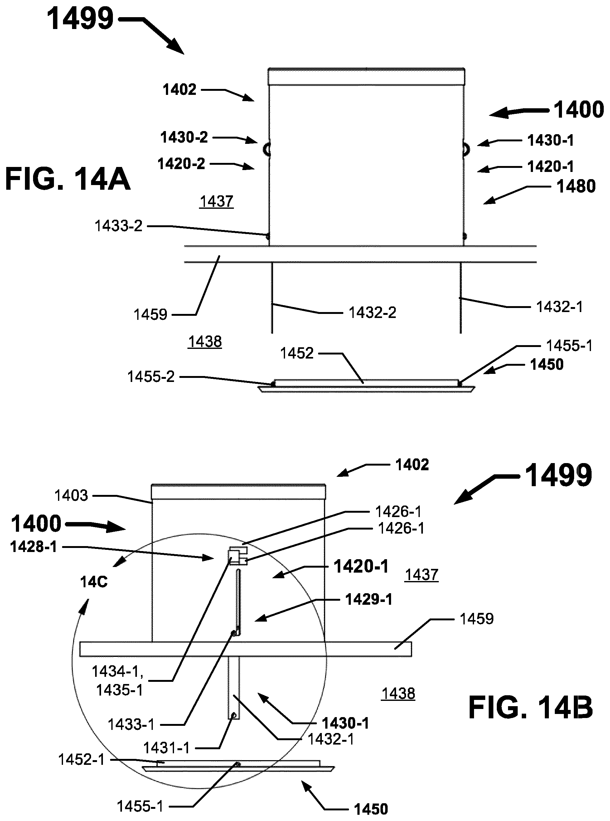 Patent US12504153 Figure 14 – Trim retention assemblies for recessed luminaires